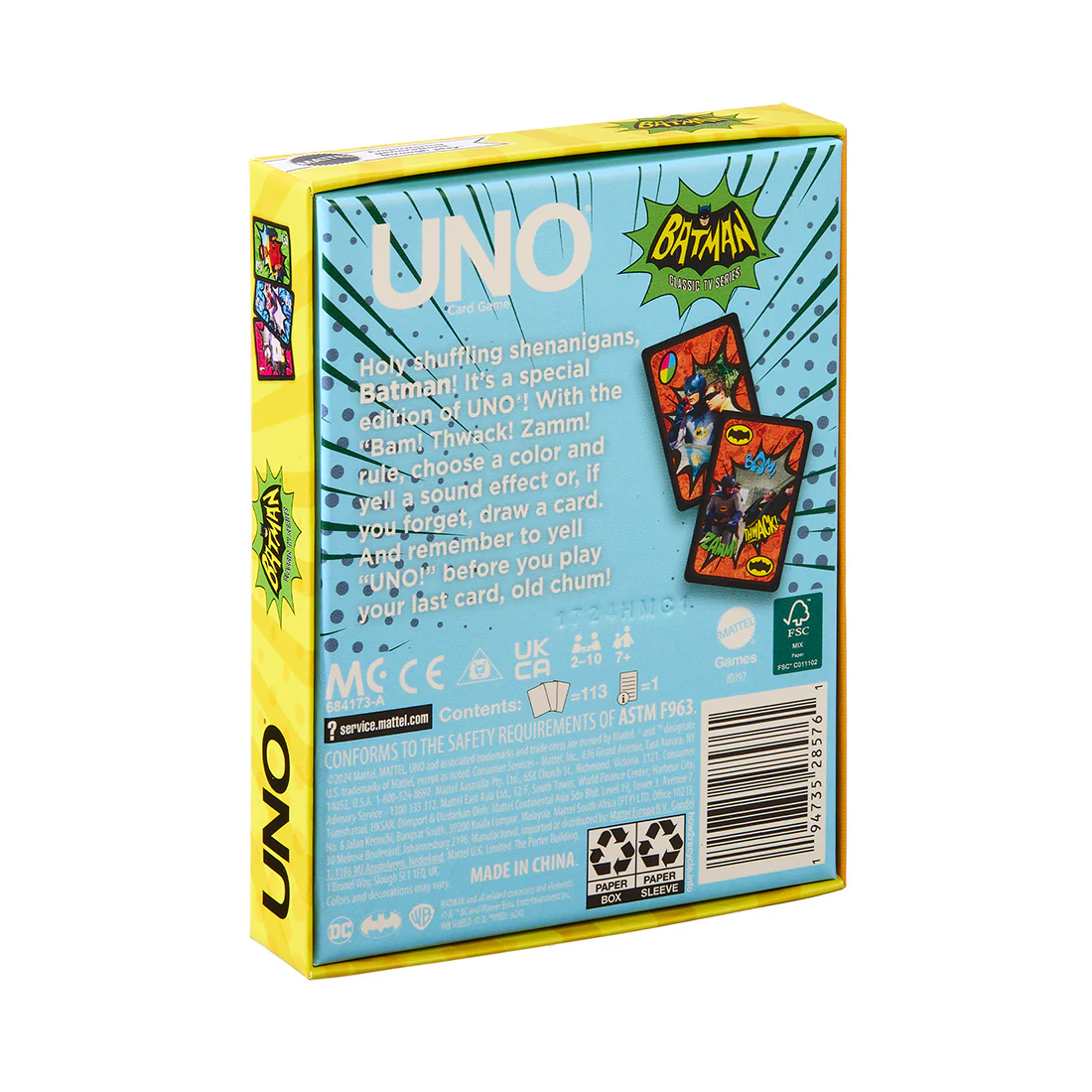 Mattel Creations UNO Fandom Batman Classic TV Series Deck