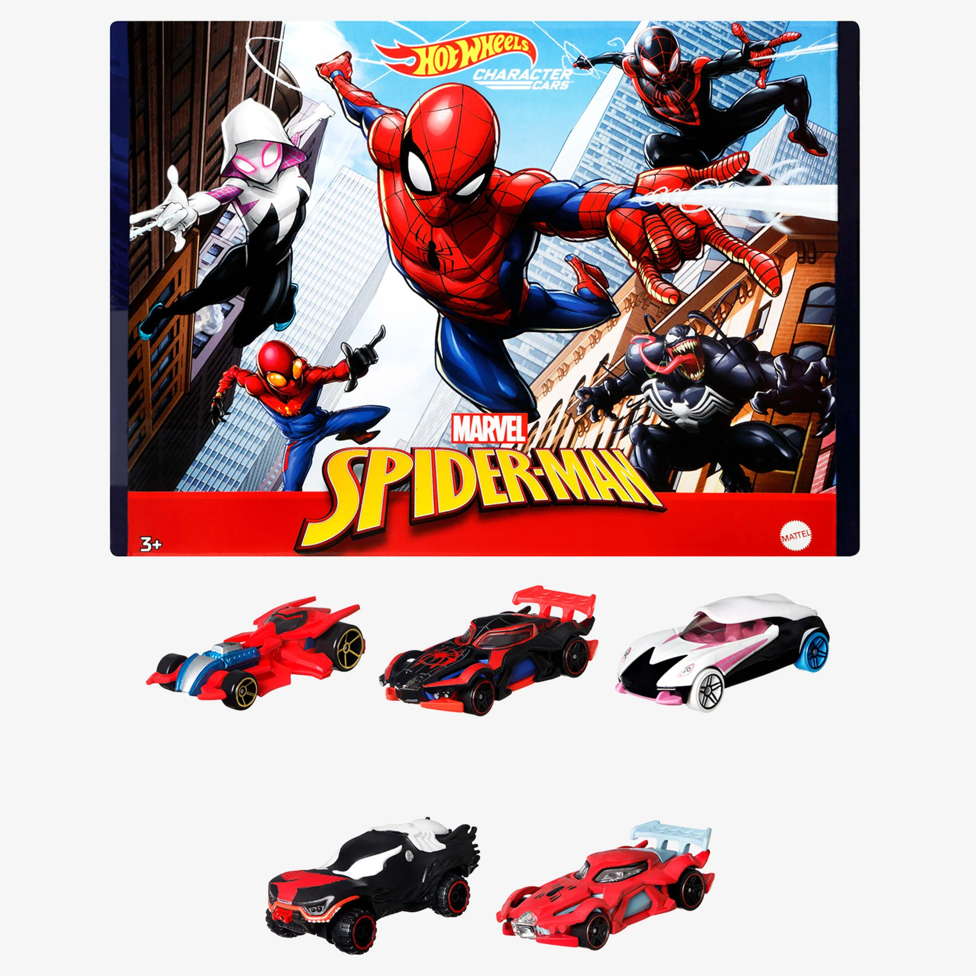Mattel Creations Hot Wheels Character Cars Spider-Man 5-Pack
