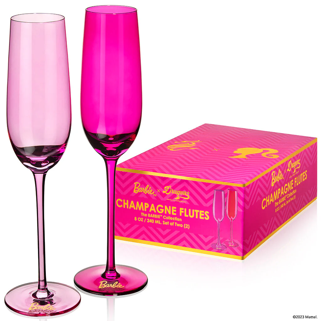 Mattel Creations Barbie™ X Dragon Glassware® Champagne Flutes