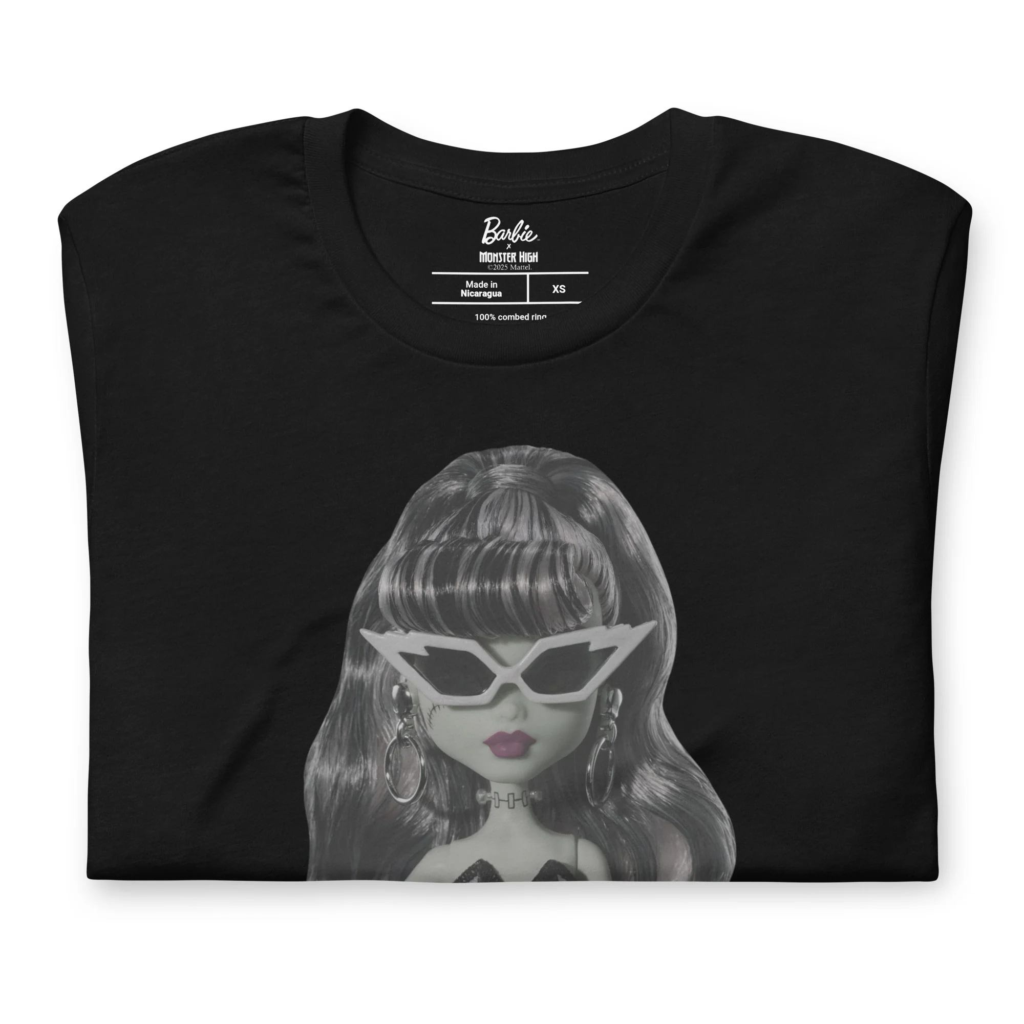 Mattel Creations Monster High Barbie Frankie Barbie Black T-shirt