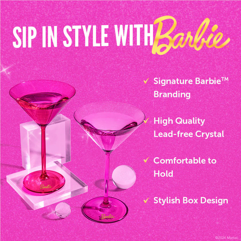 Mattel Creations Barbie™ X Dragon Glassware® Martini Glasses
