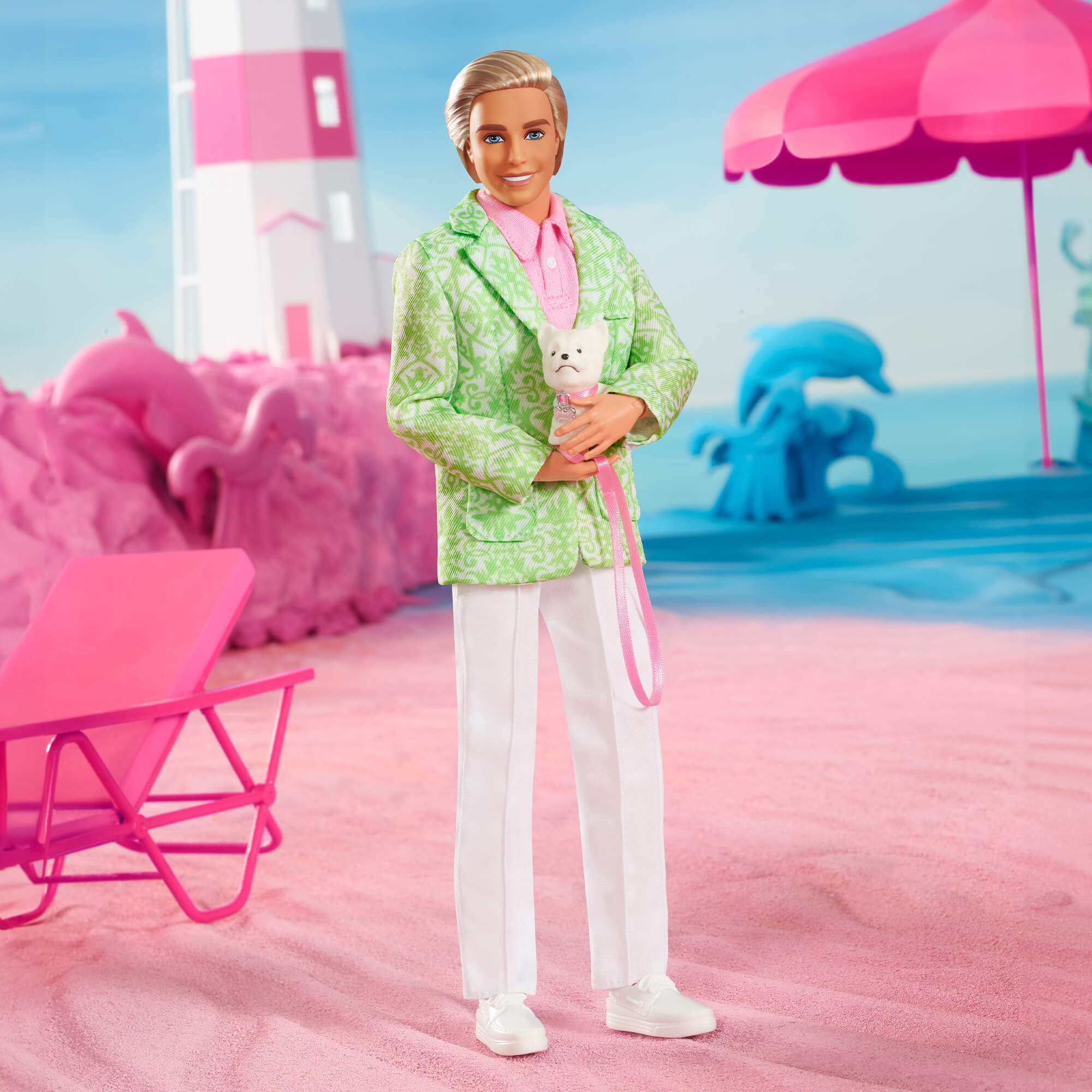 Mattel Creations “Sugar's Daddy” Ken Doll in Pastel Suit With Dog – Barbie The Movie