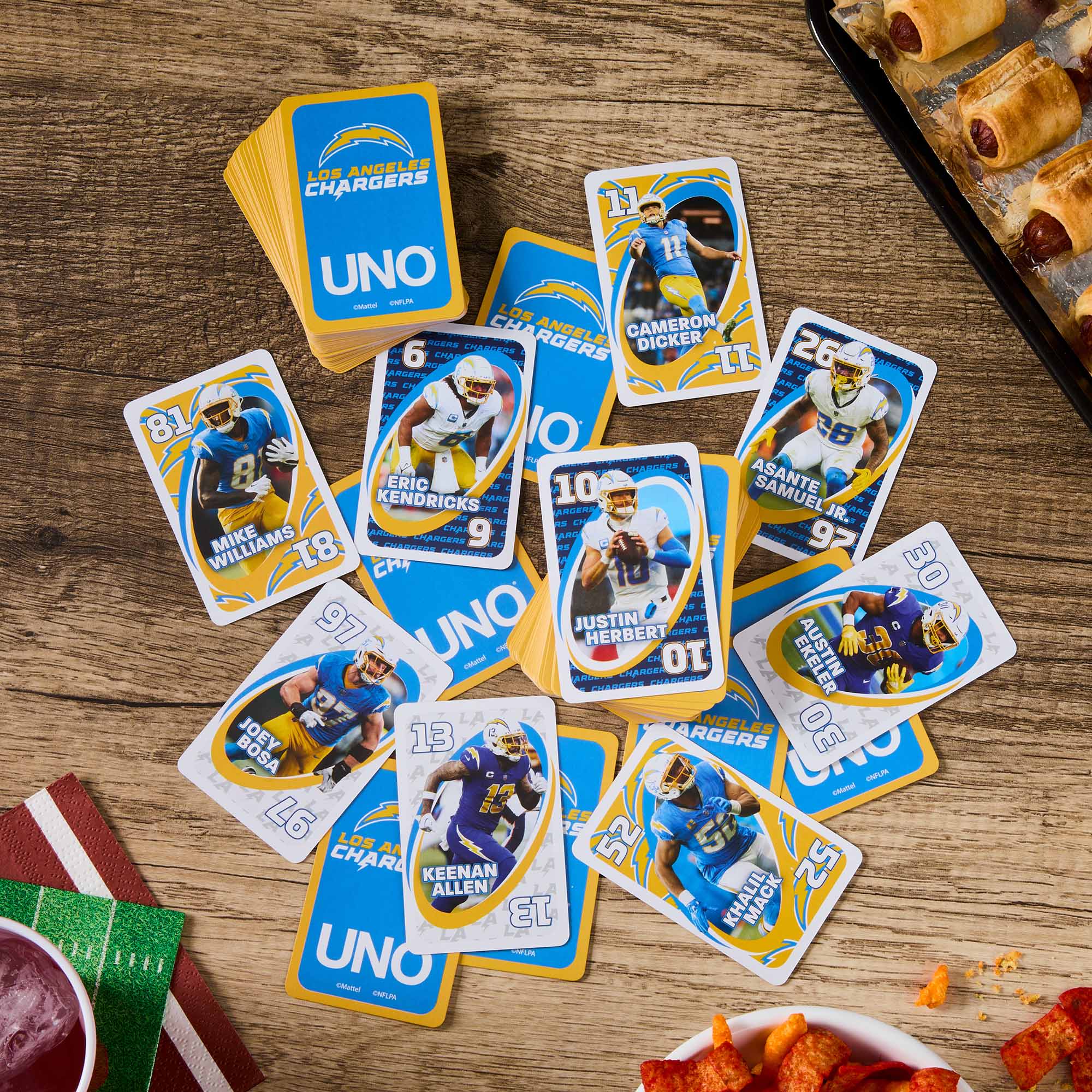 Mattel Creations UNO Fandom NFL Los Angeles Chargers Game Deck