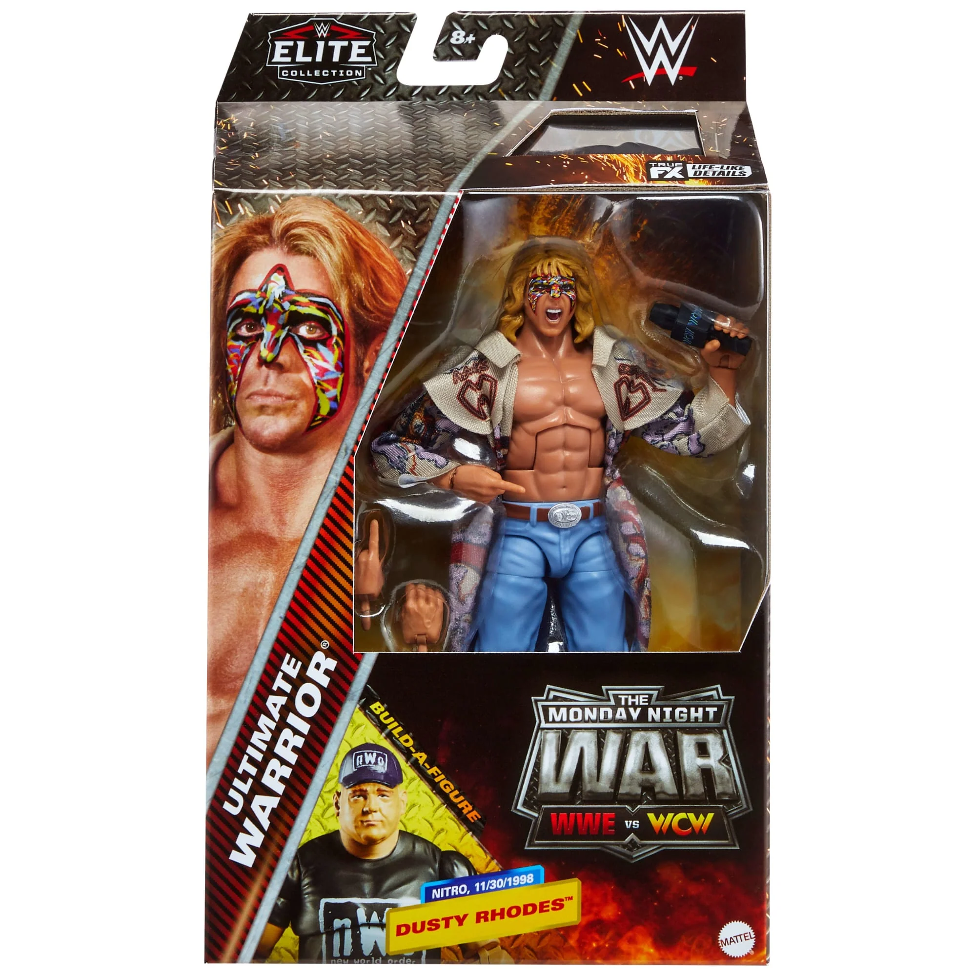 Mattel Creations WWE Monday Night War Elite Collection Ultimate Warrior Action Figure & Dusty Rhodes Build-A-Figure Parts