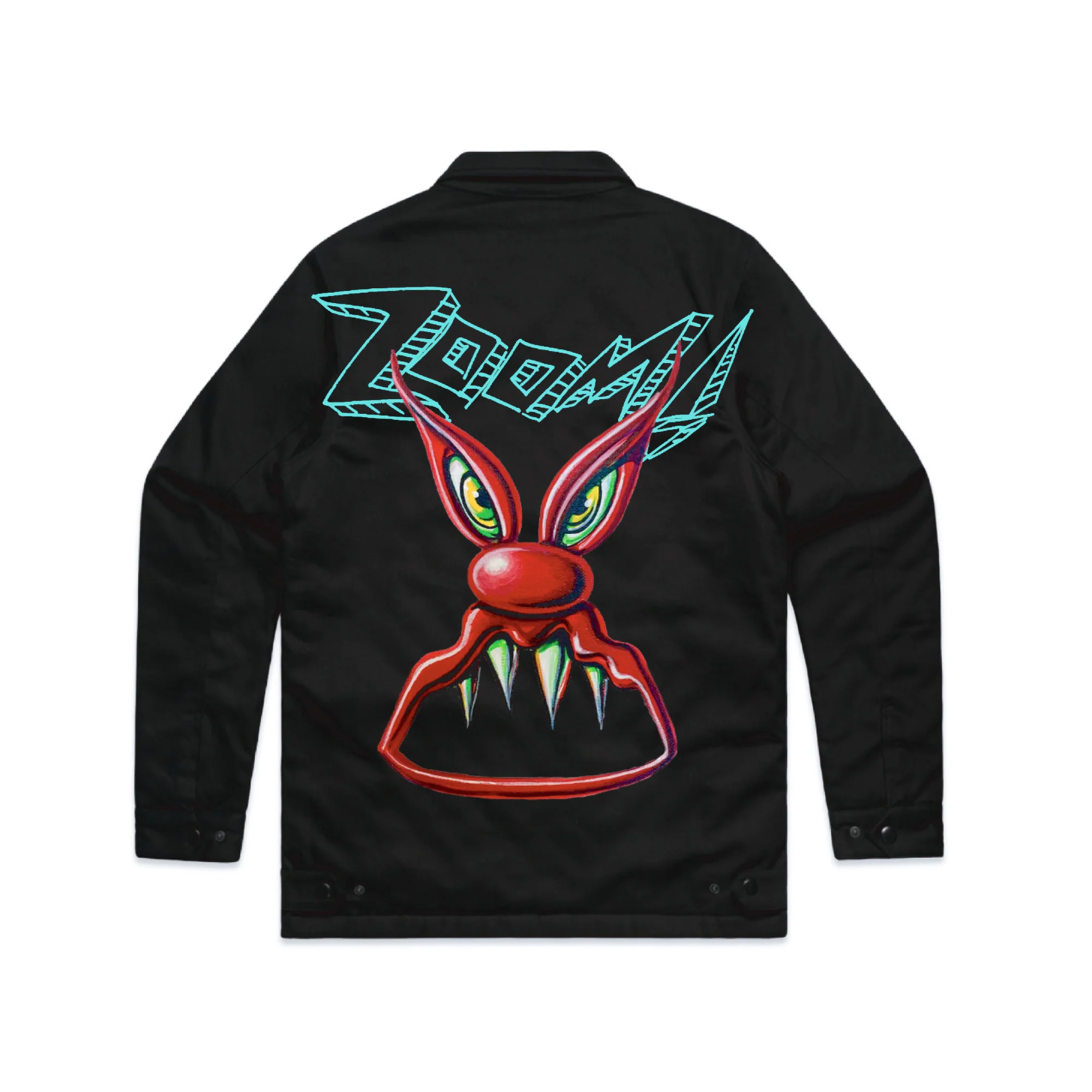 Mattel Creations Hot Wheels x Kenny Scharf Black Embroidered Zip Front Jacket