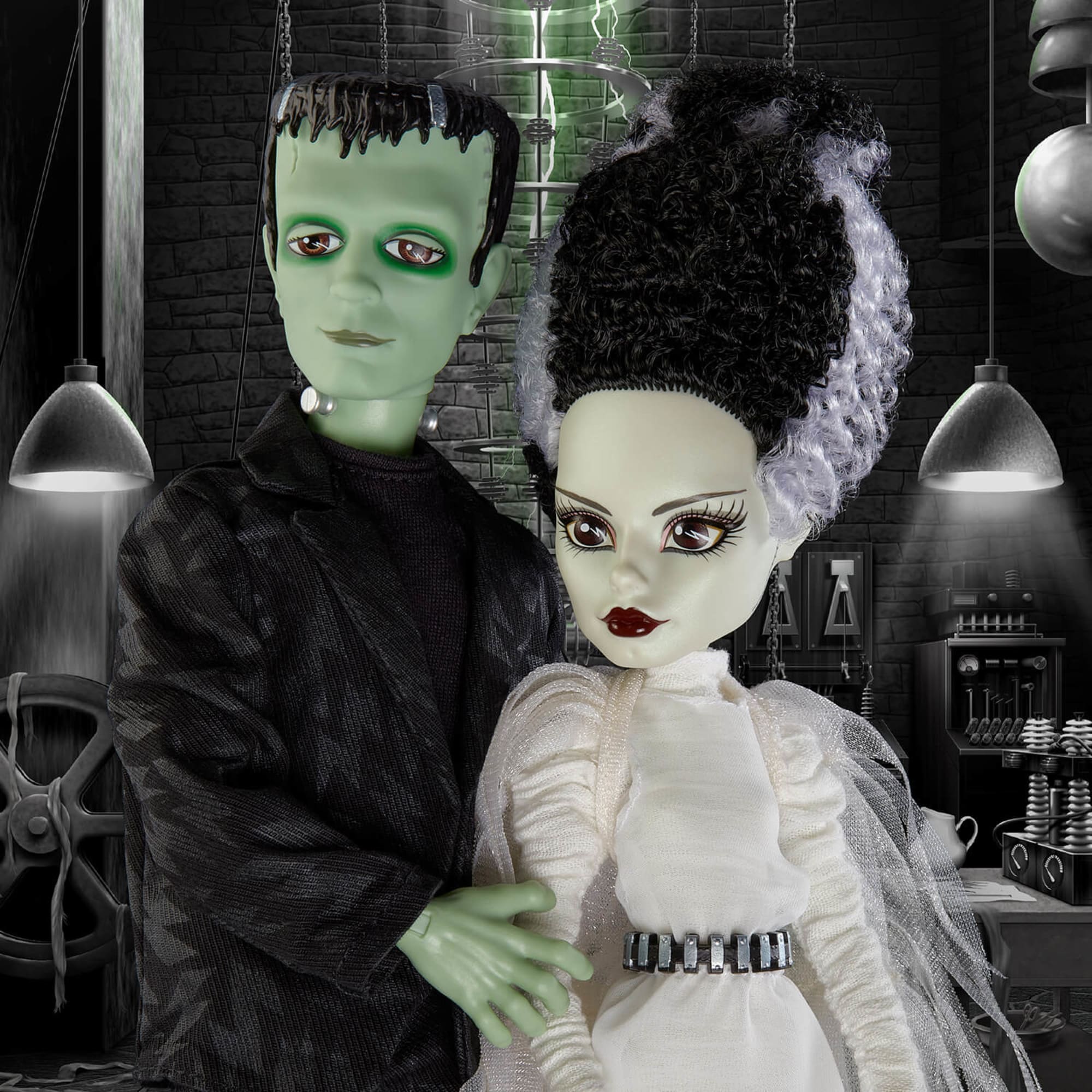 Mattel Creations Frankenstein & Bride of Frankenstein Monster High Skullector Doll Set