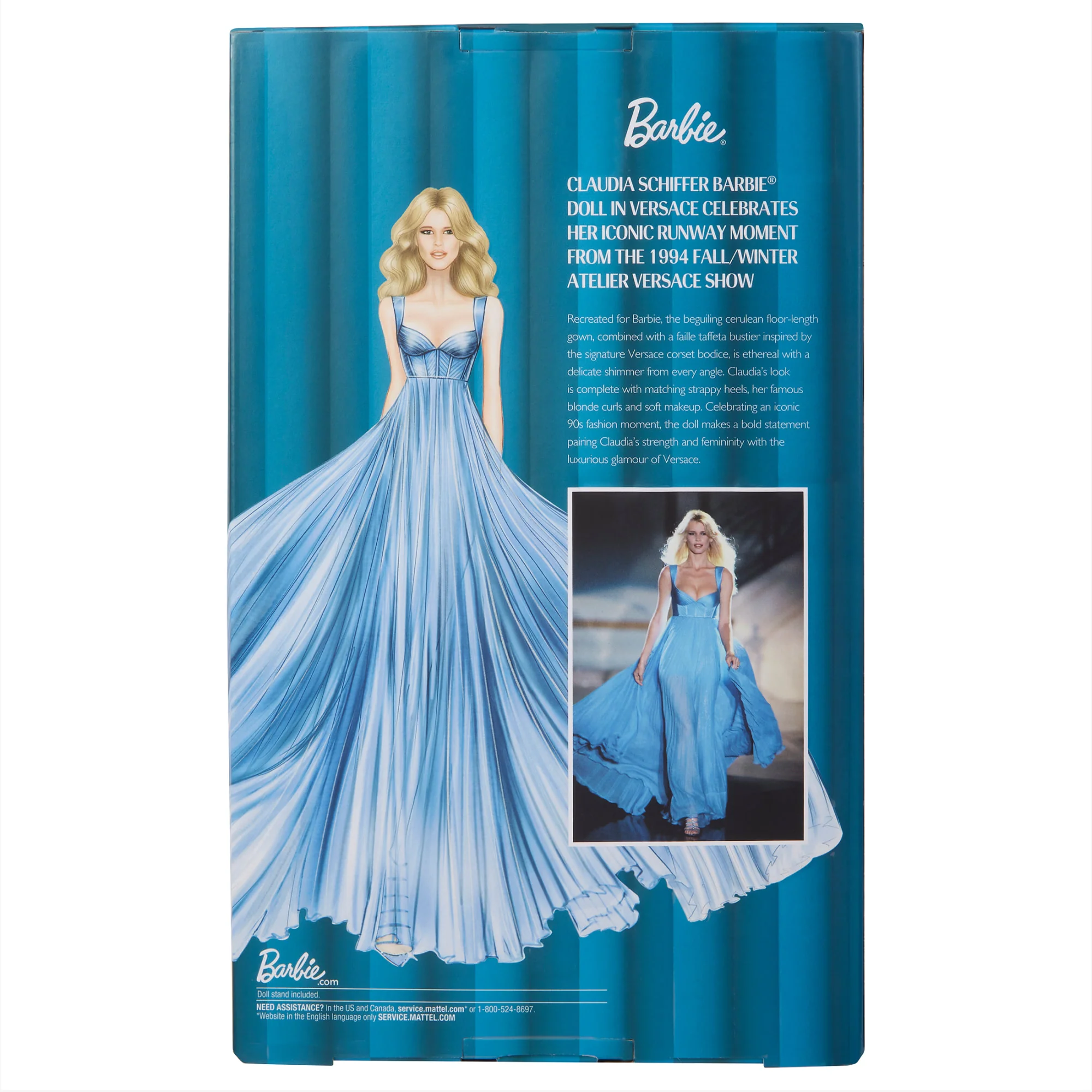 Mattel Creations Barbie Supermodel Claudia Schiffer Doll in Versace Gown