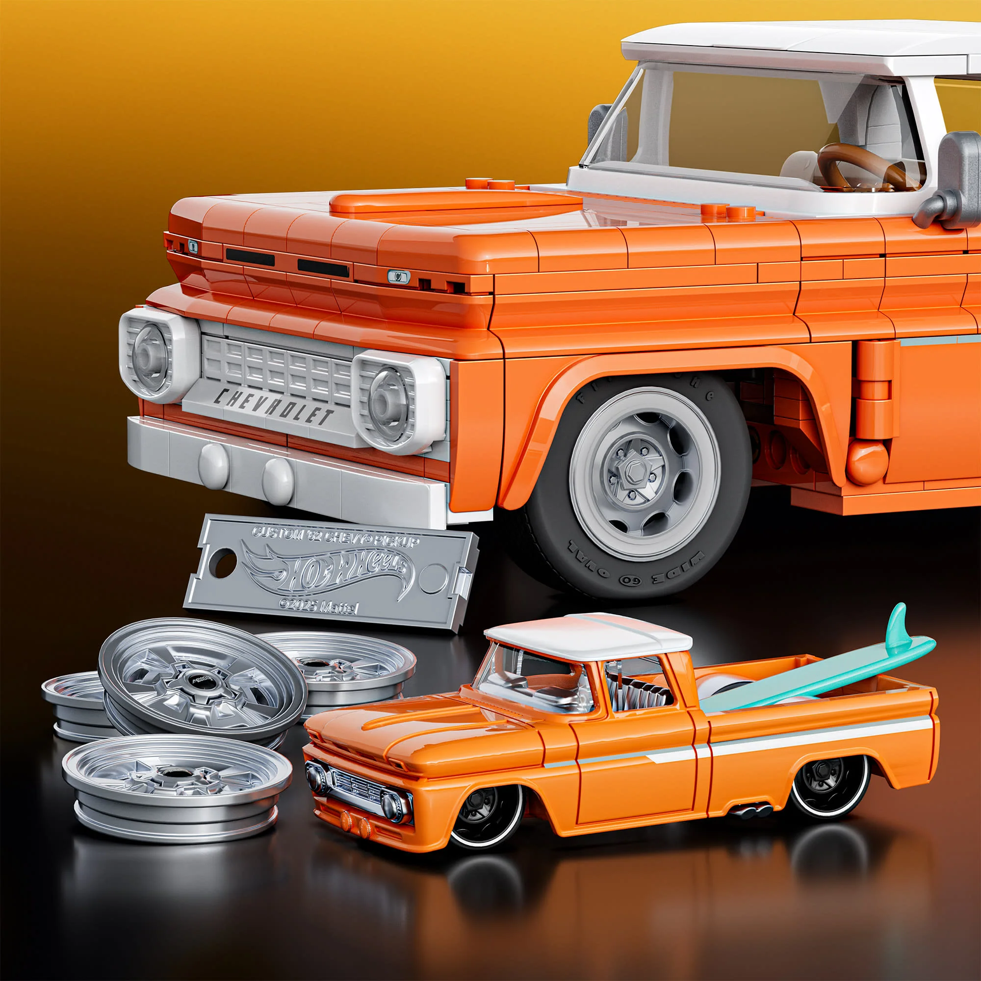 Mattel Creations Mattel Brick Shop Hot Wheels Custom '62 Chevy Pickup Building Set