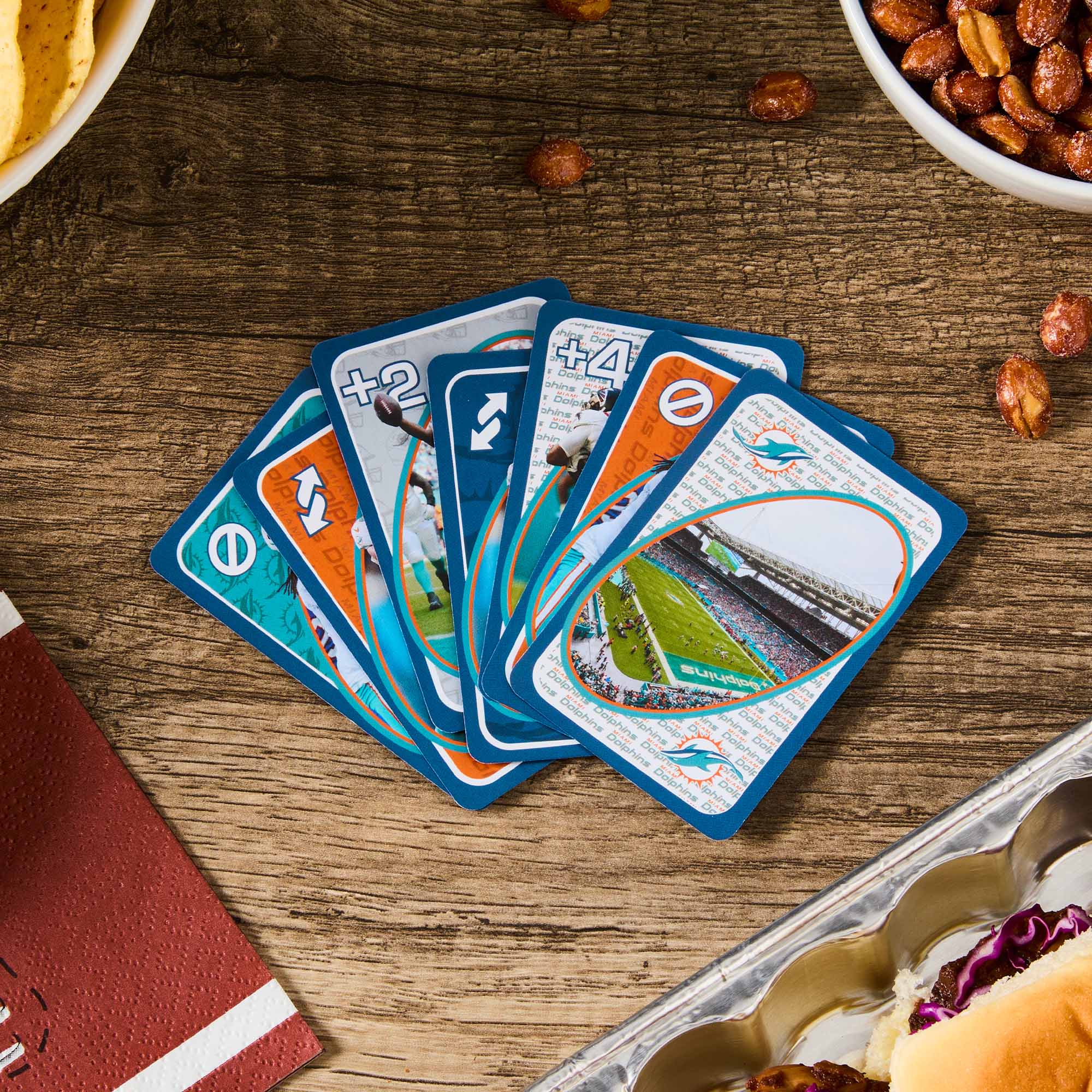 Mattel Creations UNO Fandom NFL Miami Dolphins Game Deck