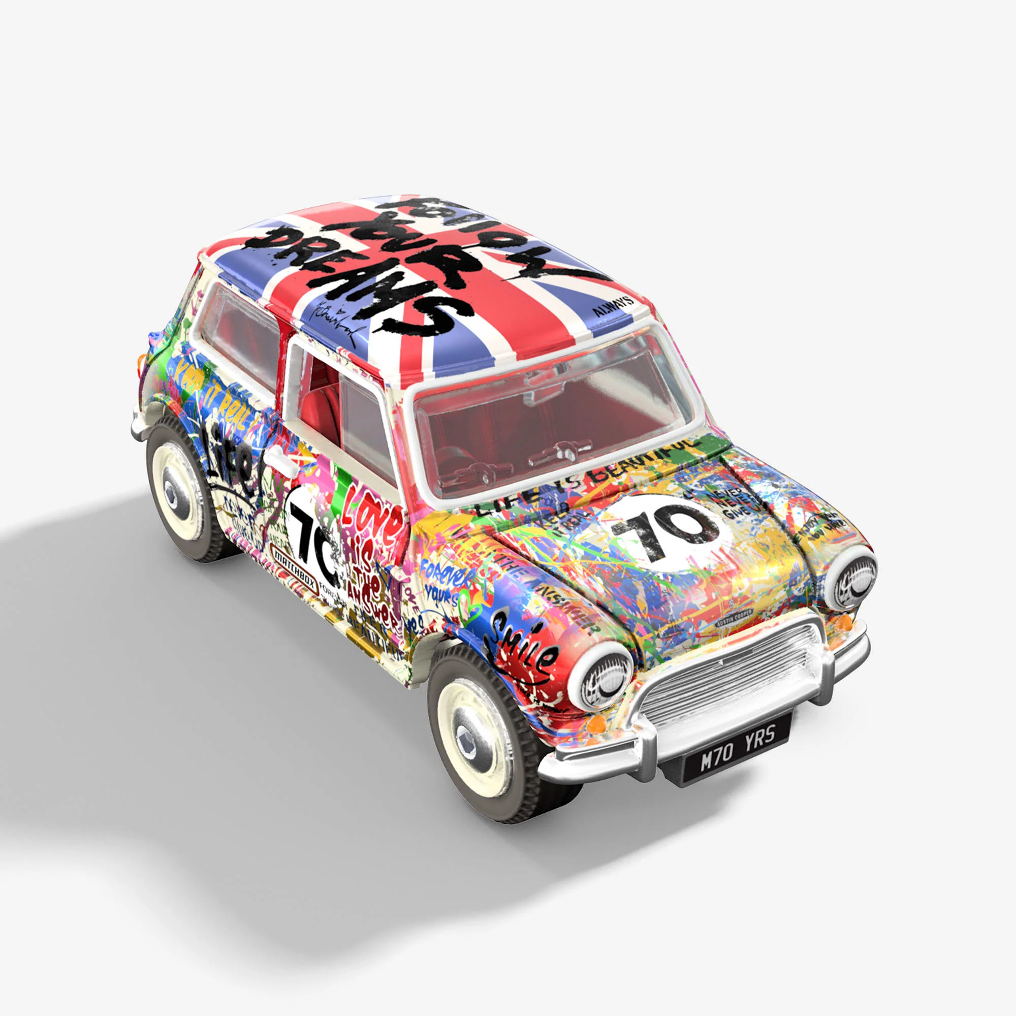 Mattel Creations Matchbox x Mr Brainwash 1964 Austin Mini Cooper S