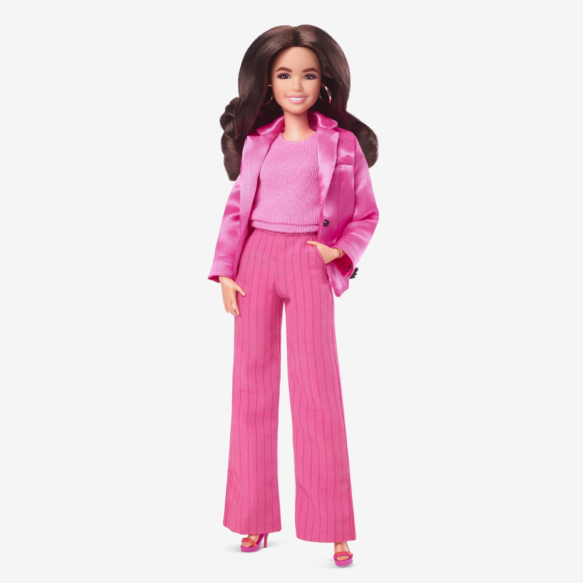 Mattel Creations Gloria Doll Wearing Pink Power Pantsuit – Barbie The Movie