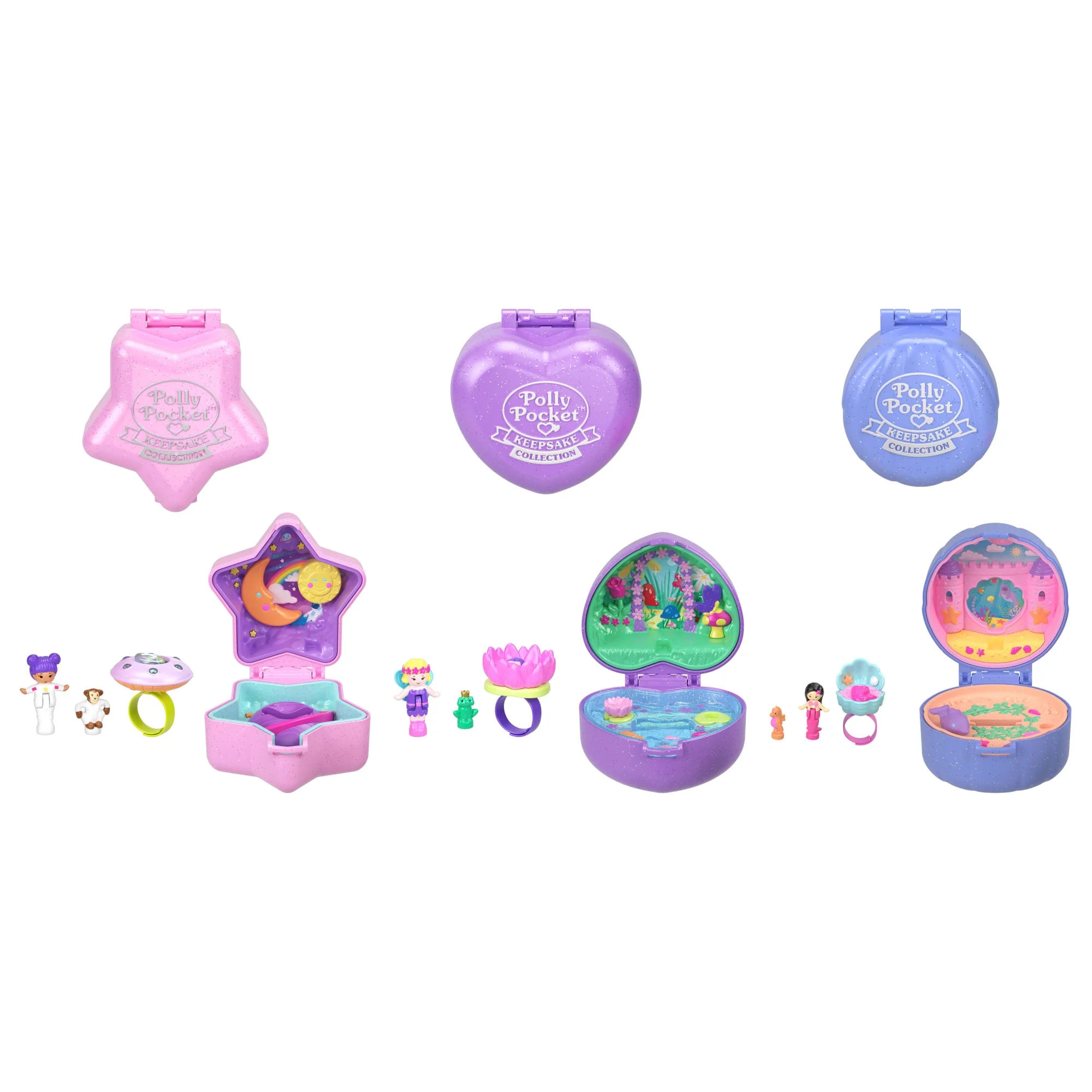 Mattel Creations Polly Pocket Collector, Heritage Ring Box 3 Pack