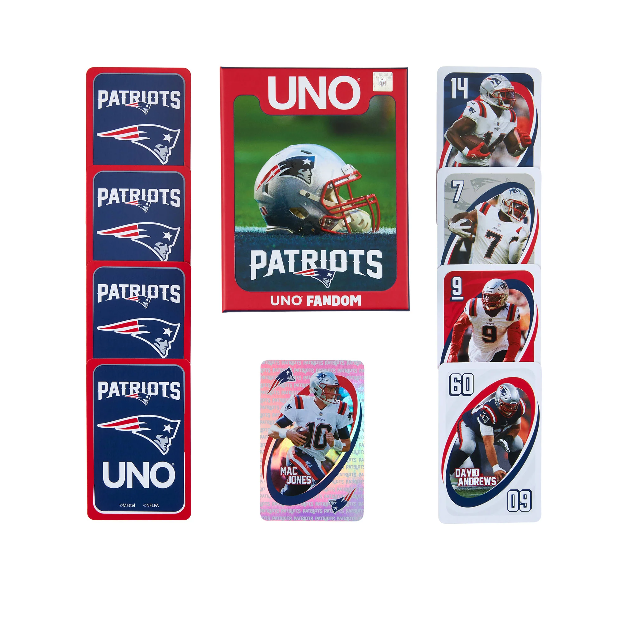 Mattel Creations UNO Fandom NFL New England Patriots Game Deck