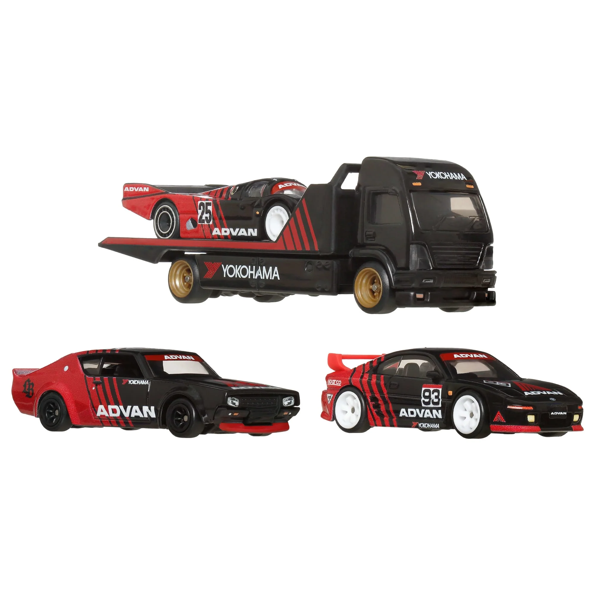 Mattel Creations Hot Wheels Premium Collector Display Sets, 3 Cars & 1 Transporter