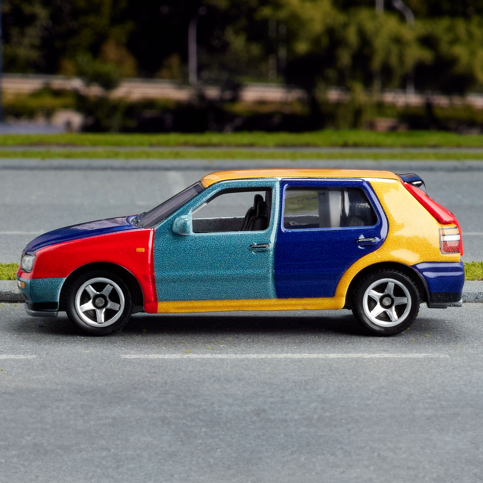 Mattel Creations Matchbox 1995 Volkswagen Golf Harlequin