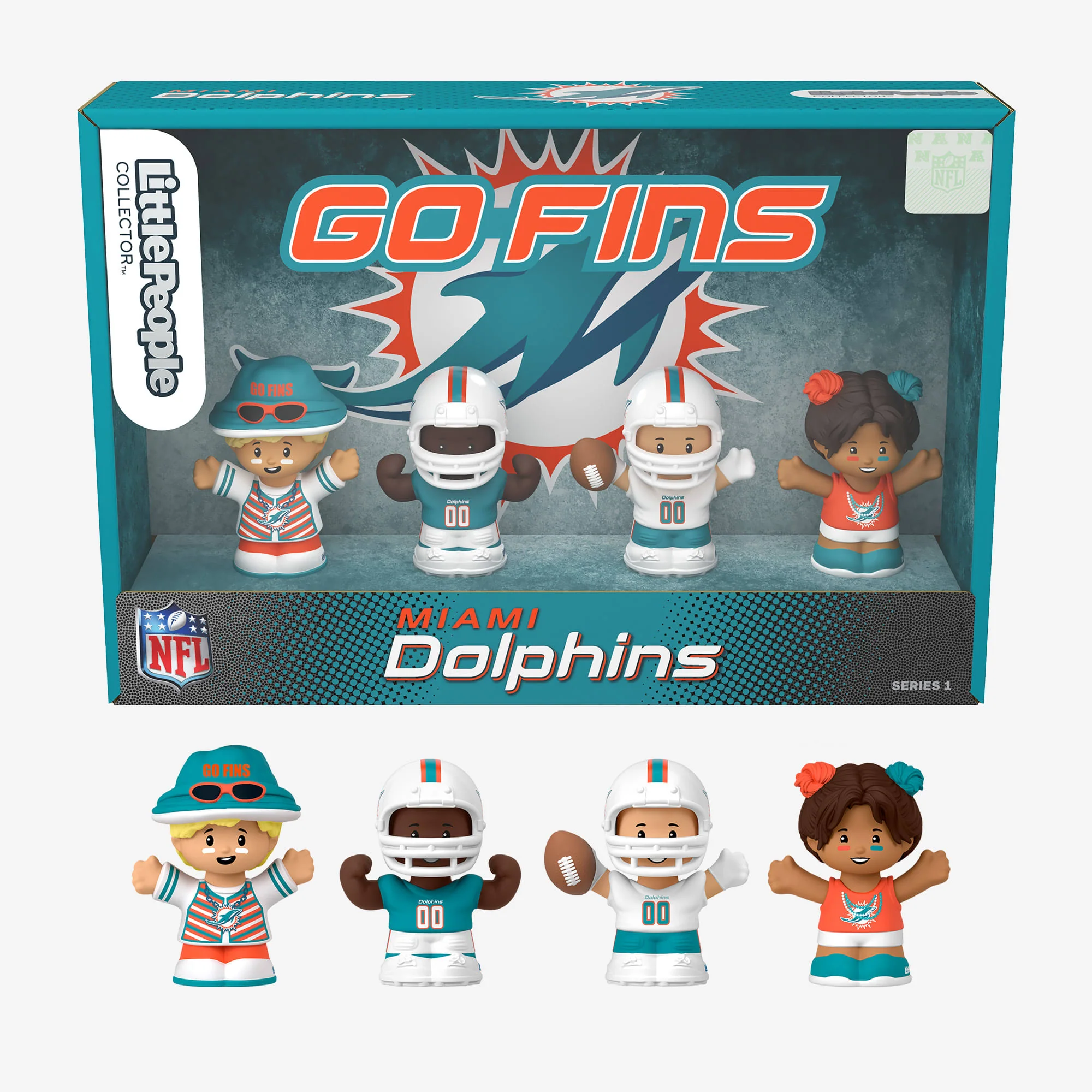 Mattel Creations Little People Collector x NFL Miami Dolphins Set
