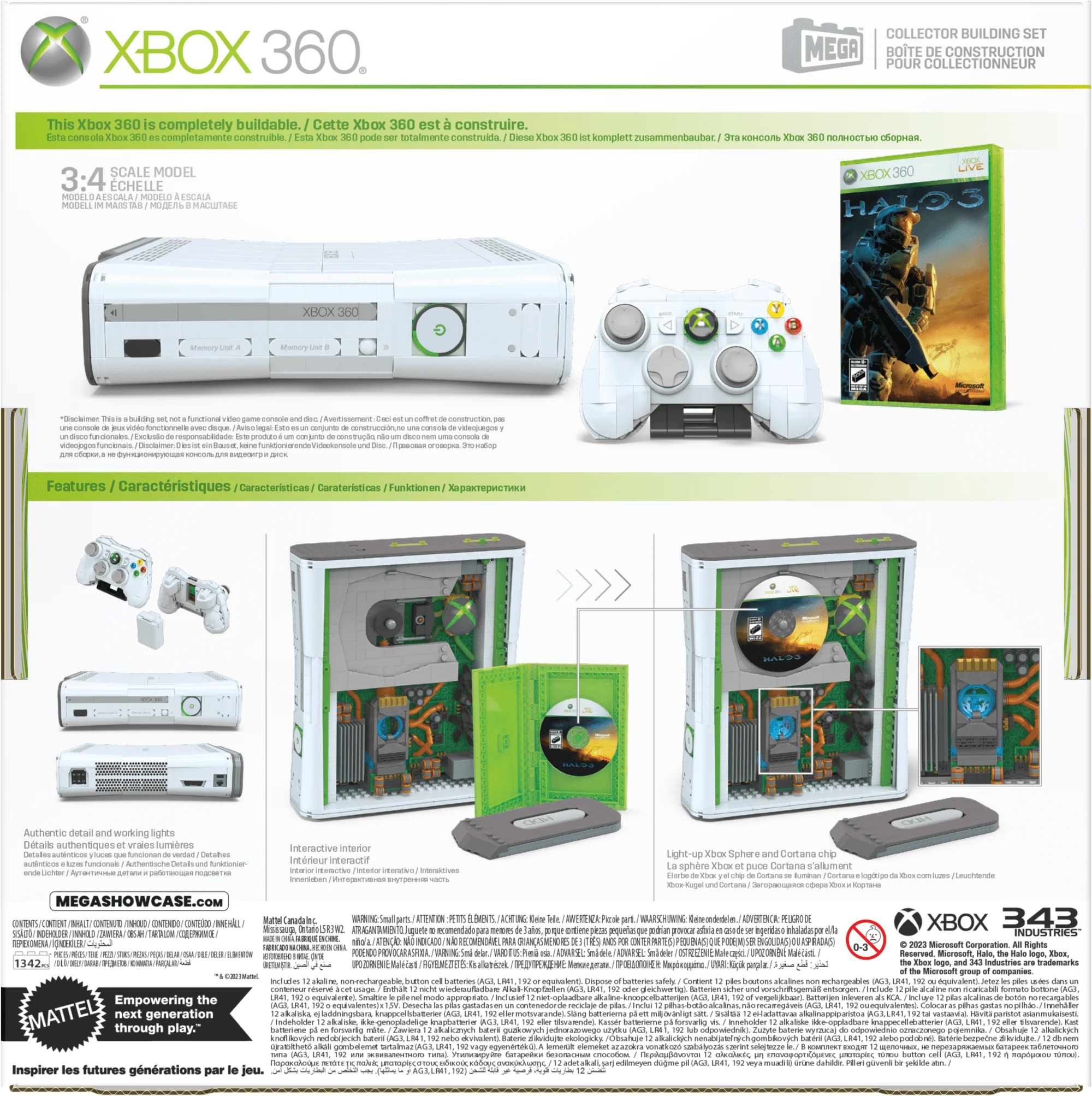 Mattel Creations MEGA Microsoft Xbox 360 Replica Building Toy Kit
