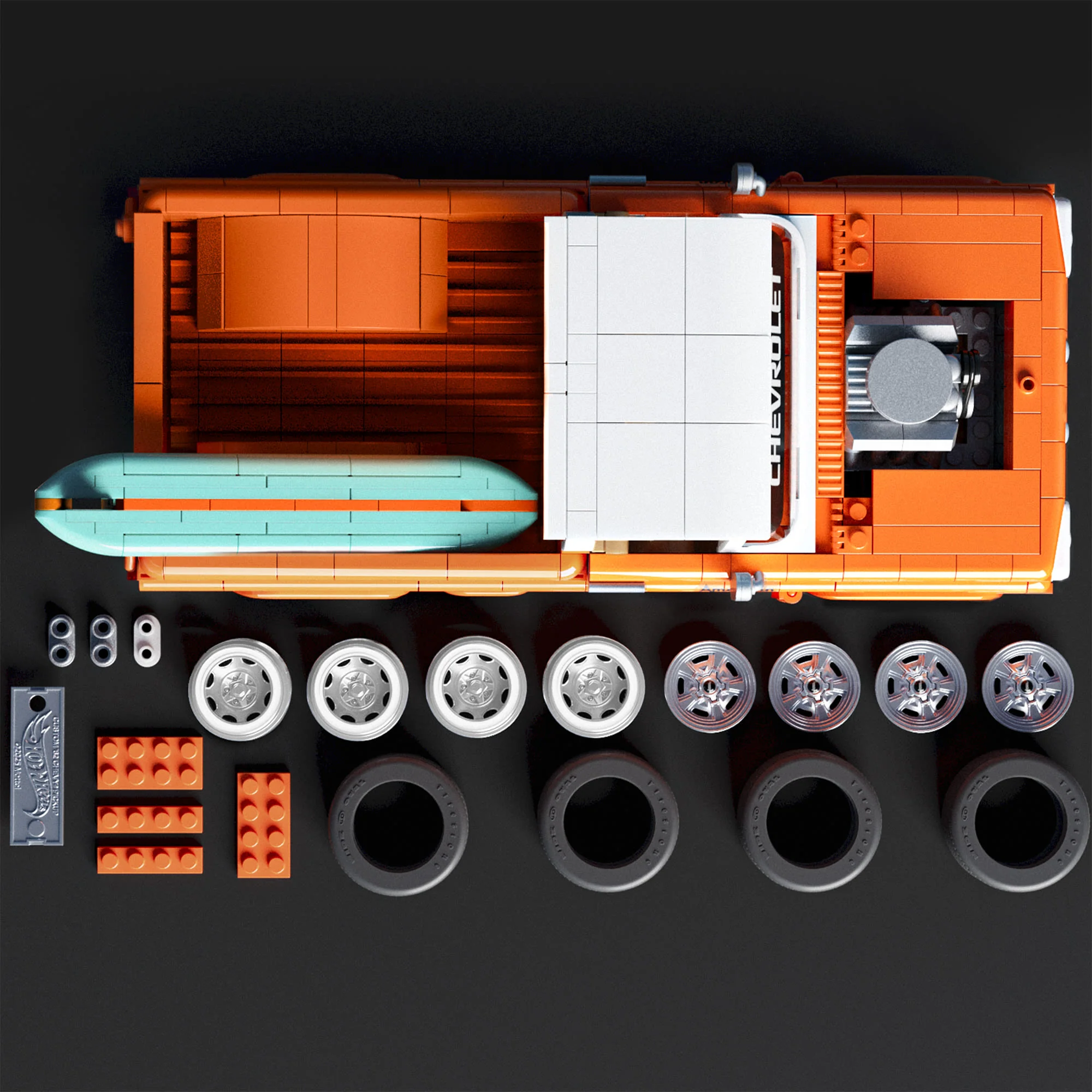 Mattel Creations Mattel Brick Shop Hot Wheels Custom '62 Chevy Pickup Building Set