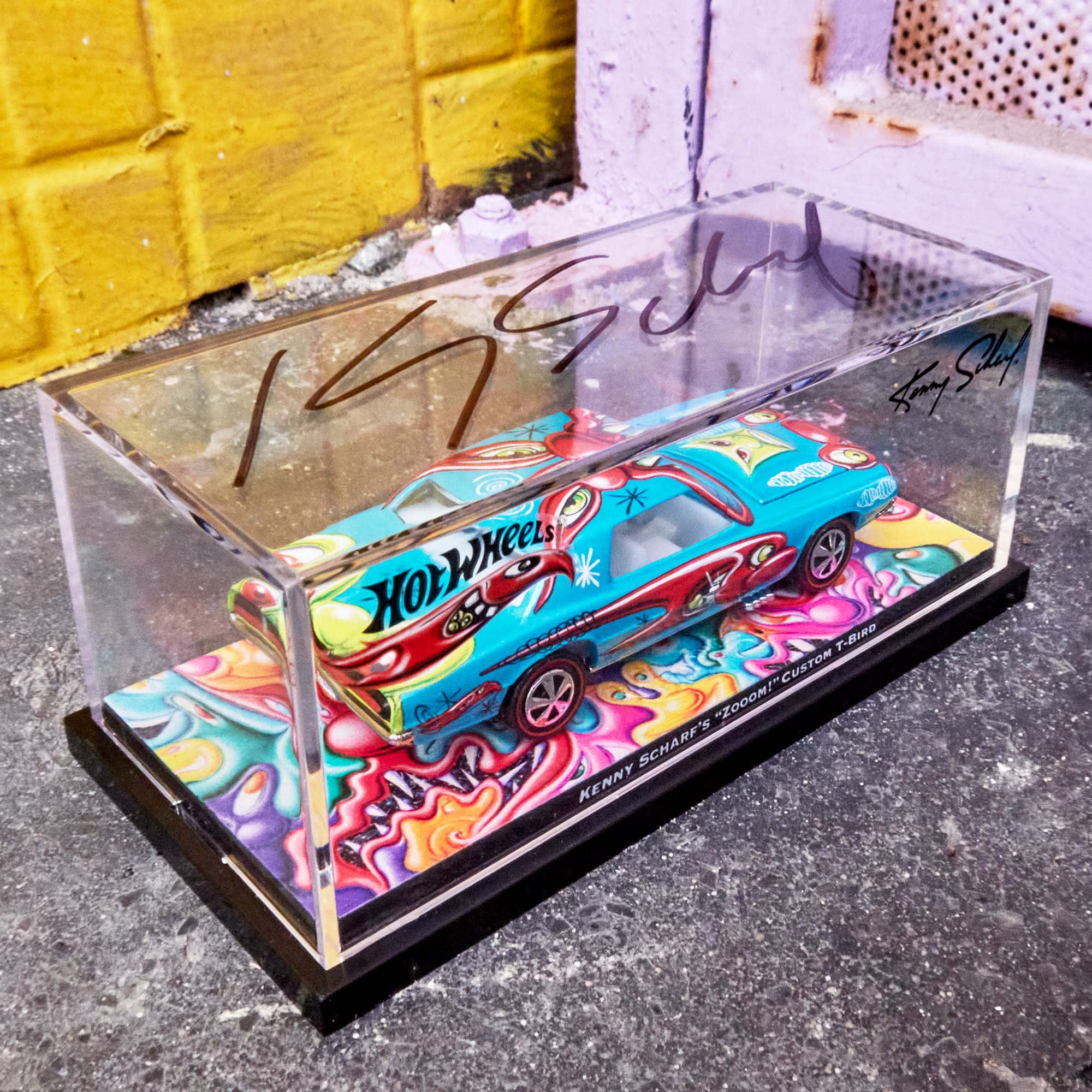 Mattel Creations Hot Wheels x Kenny Scharf Signed Custom T-Bird
