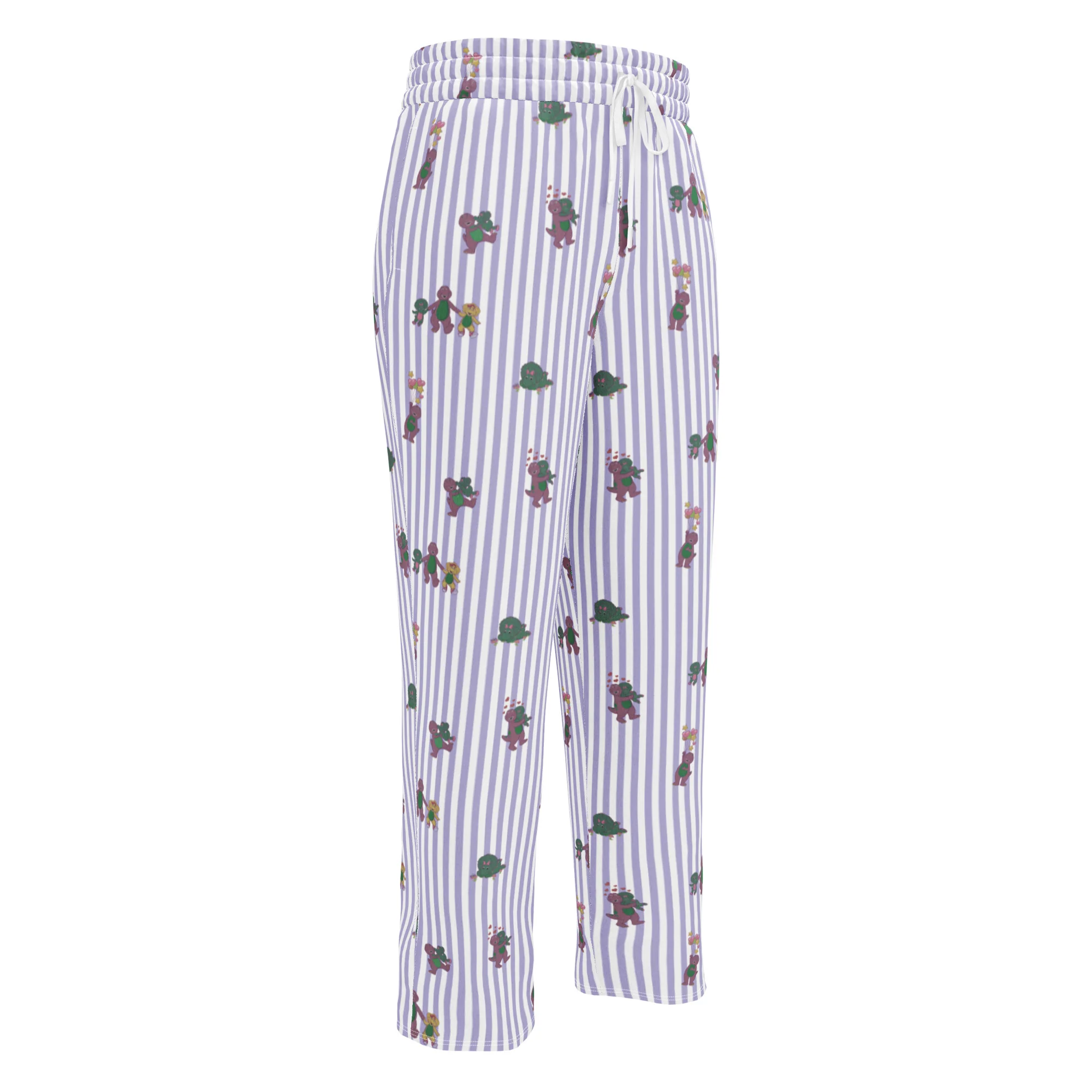 Mattel Creations Barney Dinosaurs Wide Leg Striped Pants