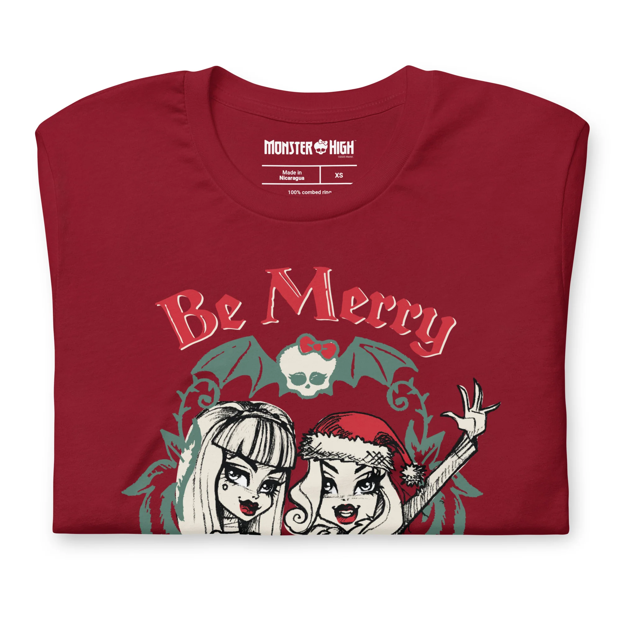 Mattel Creations Monster High Be Merry Stay Scary Red T-shirt