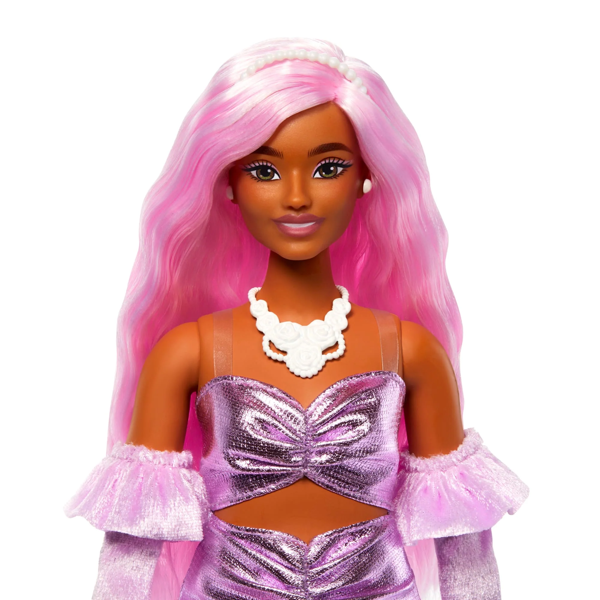 Mattel Creations Barbie Deluxe Style Doll #1 in Glossy Pink Barbiecore Dress