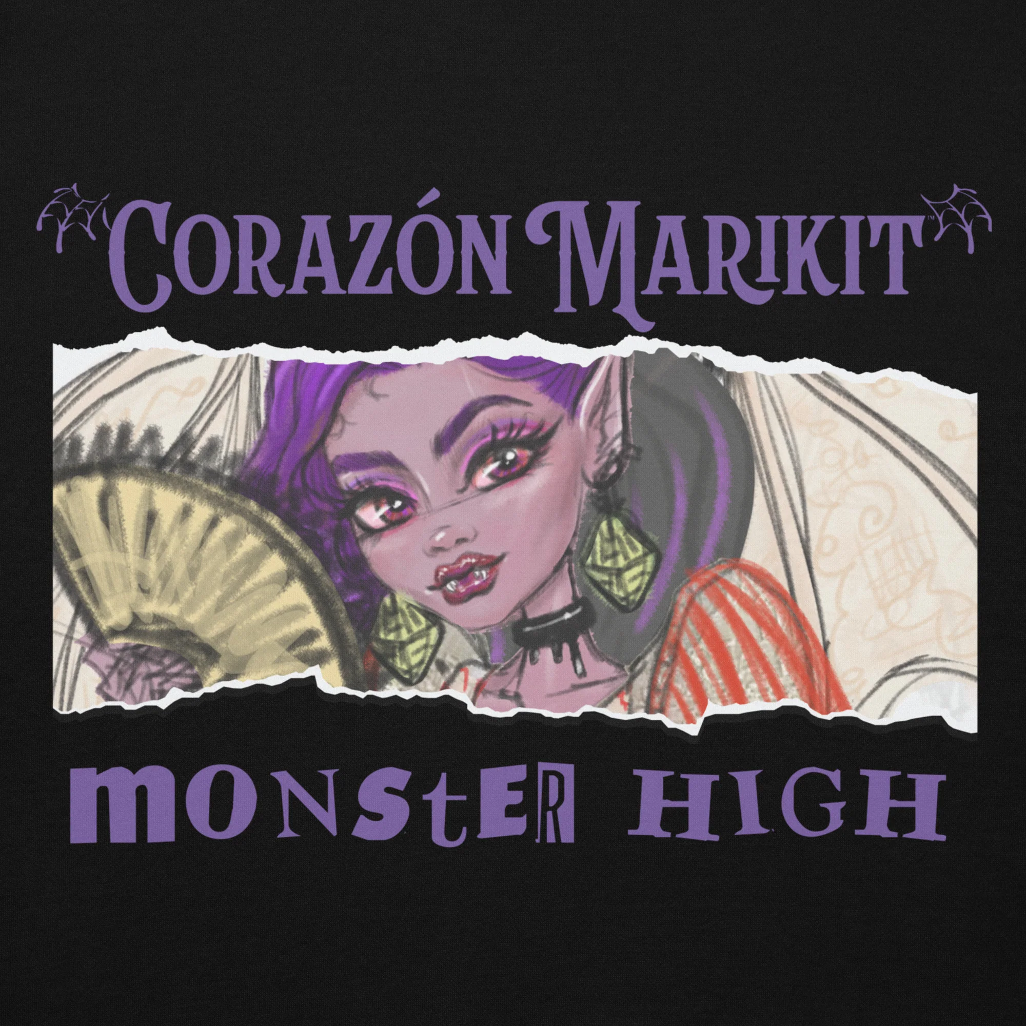 Mattel Creations Monster High Corazon Marikit Black Hoodie
