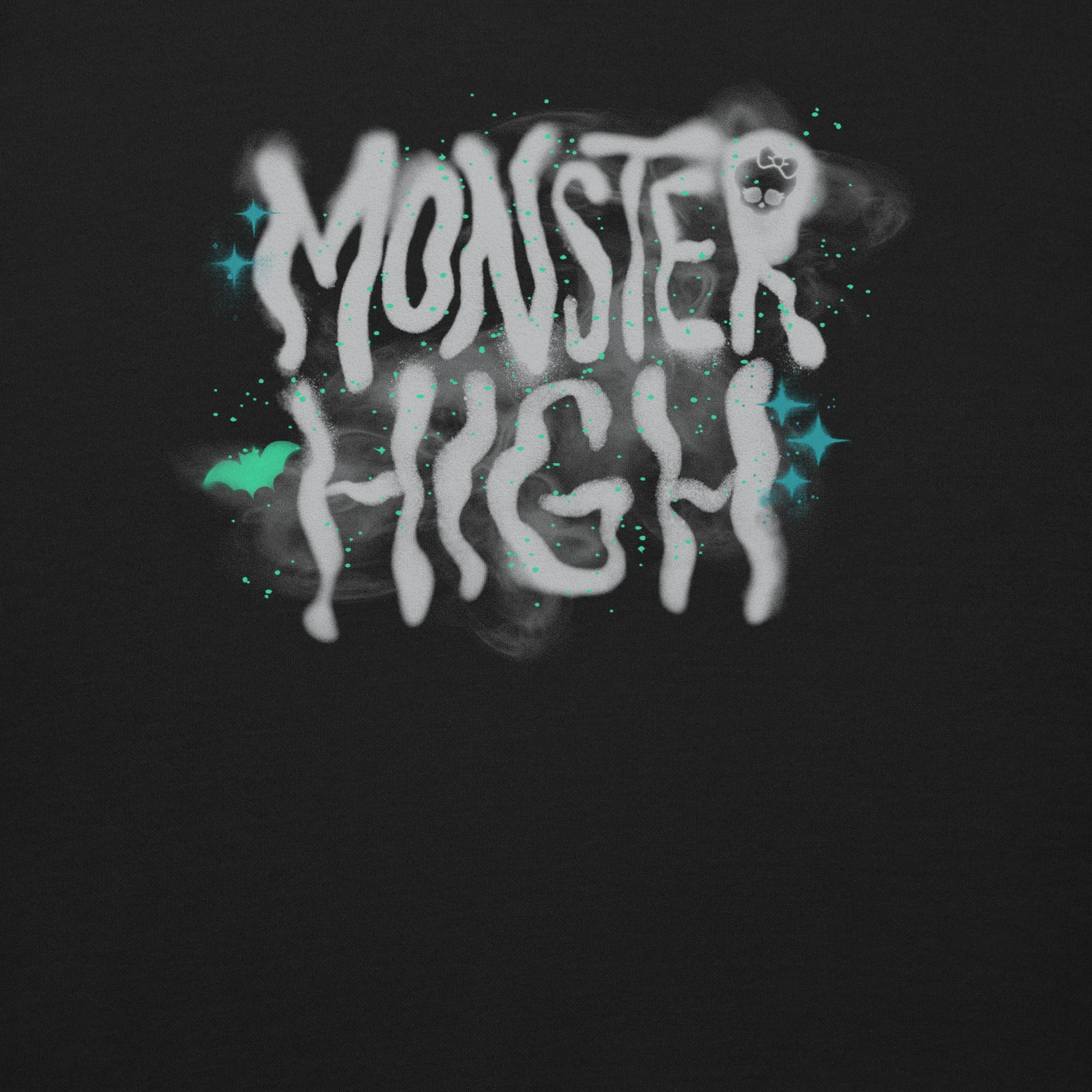 Mattel Creations Monster High Lunar Glow Logo Embroidered Black Sweatshirt