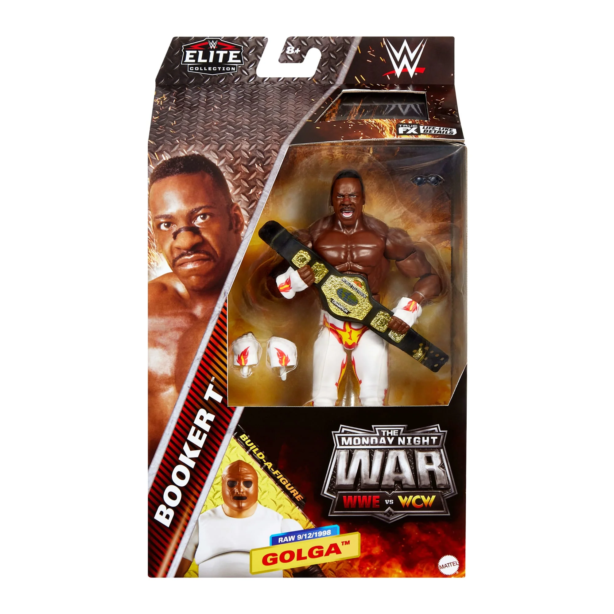 Mattel Creations WWE Elite Collection Monday Night War Booker T Action Figure & Golga Build-A-Figure Parts
