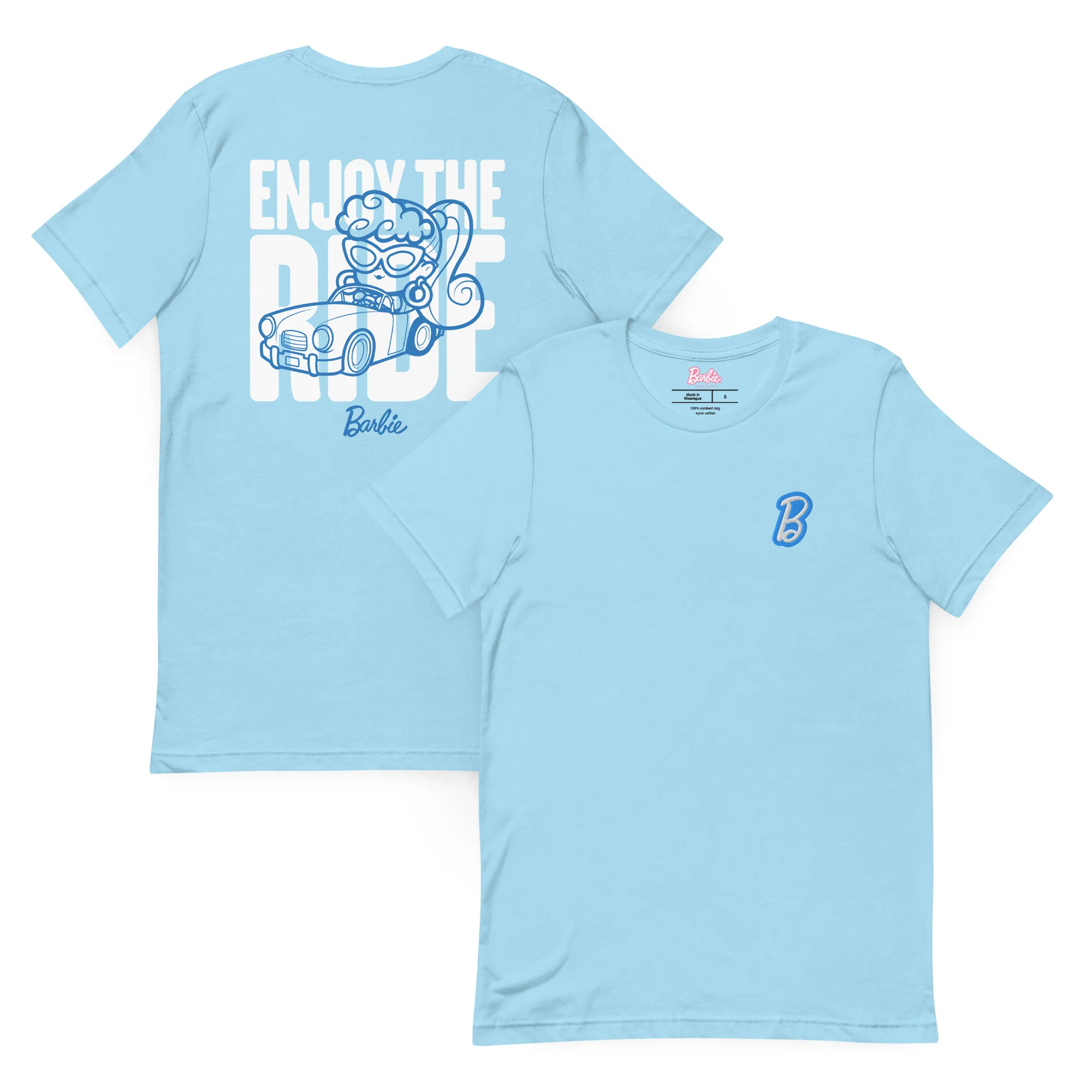 Mattel Creations Barbie Enjoy the Ride Embroidered Cutie Blue T-Shirt