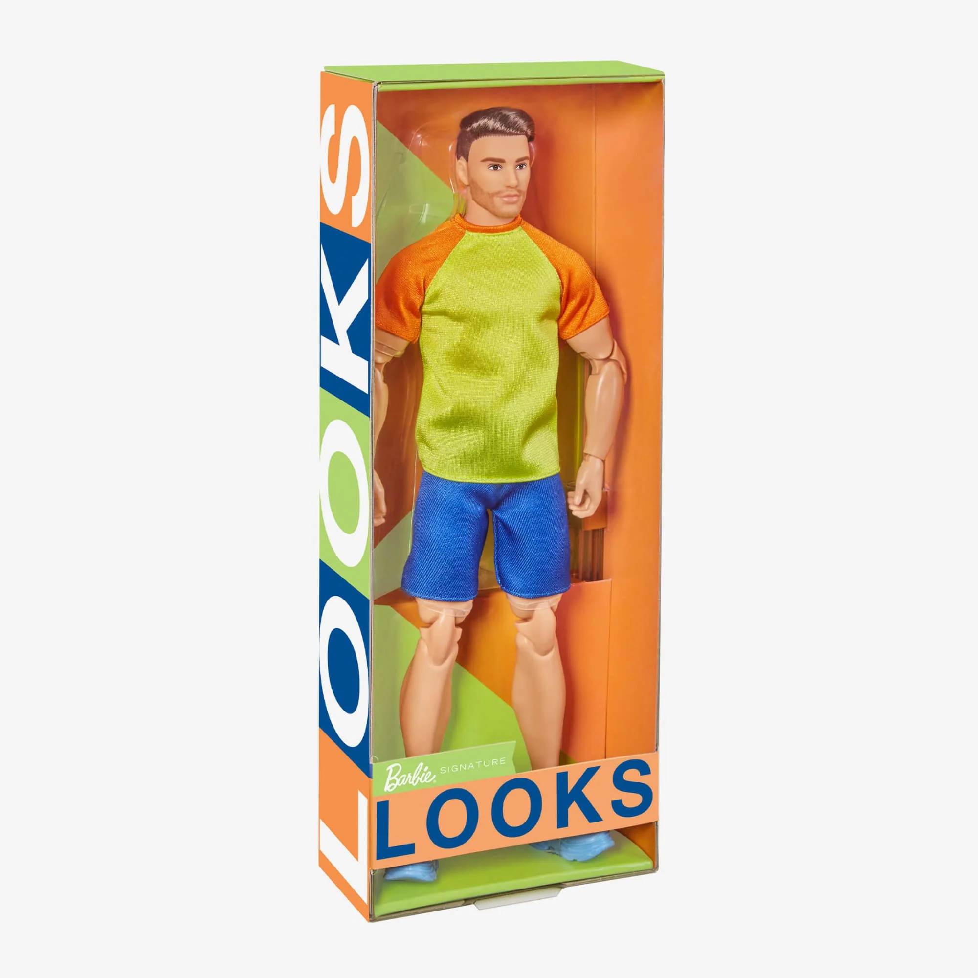Mattel Creations Barbie Looks Ken Doll (Buff Body, Curly Brunette Hair)
