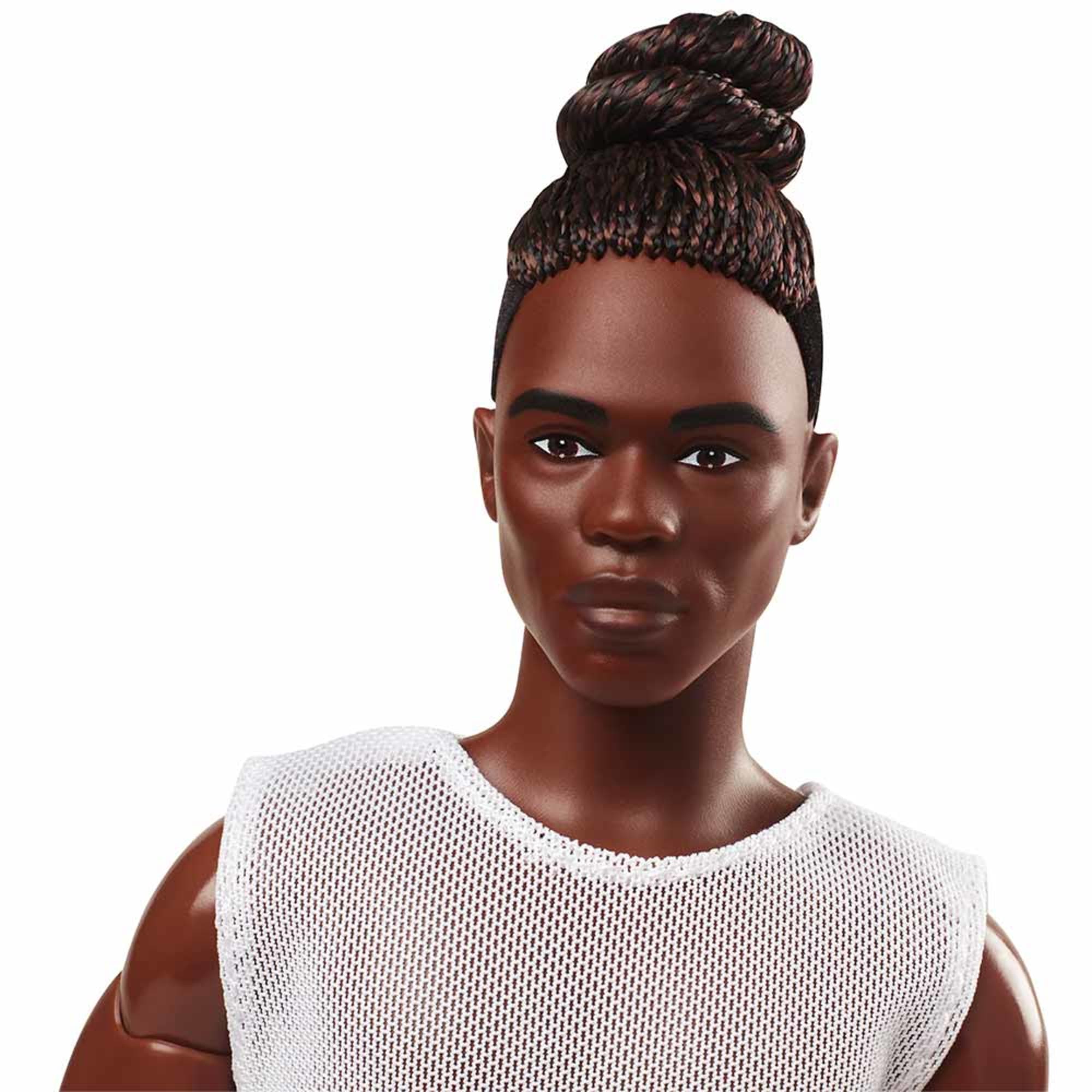 Mattel Creations Barbie Looks Ken Doll (Brunette with Braids & Bun Hairstyle)