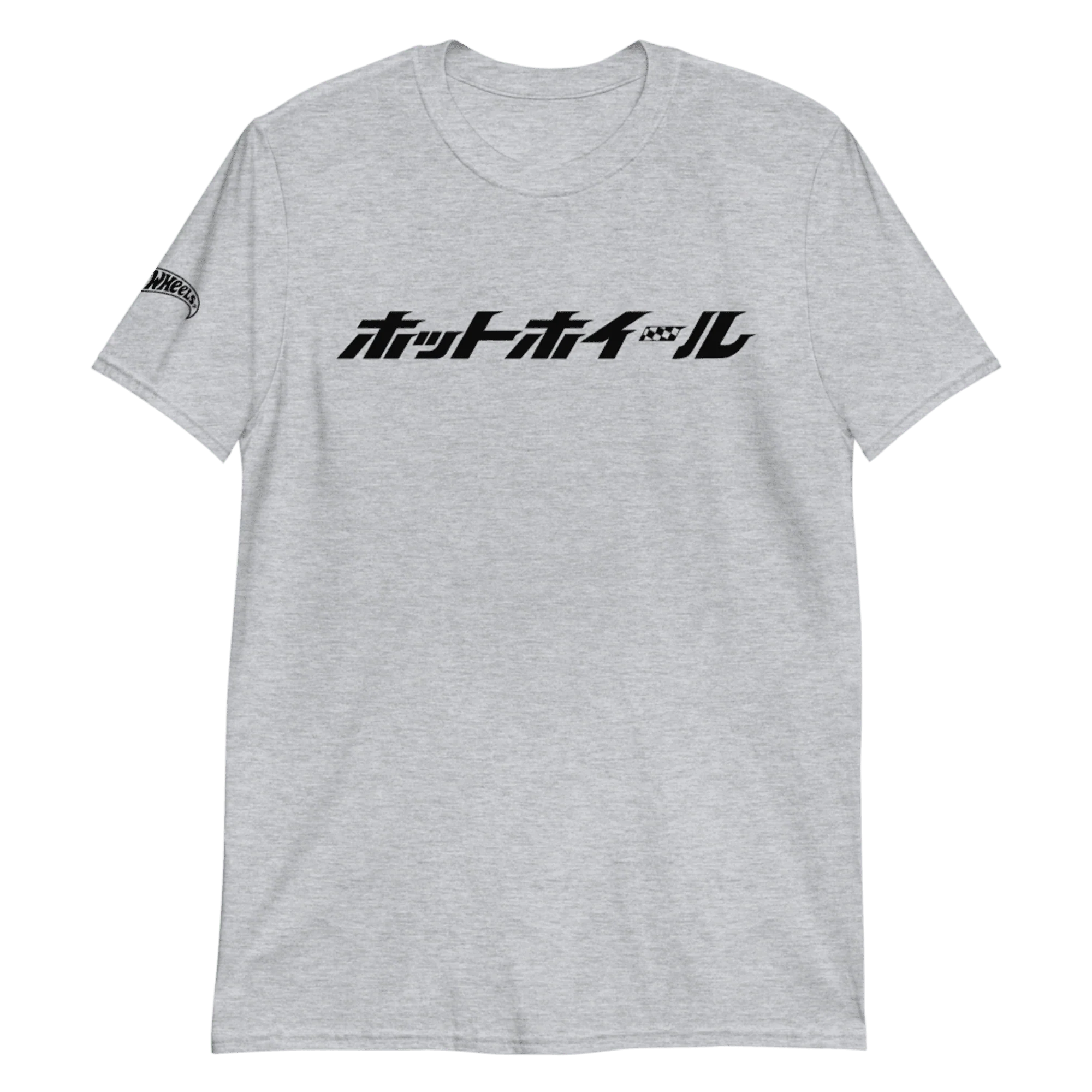 Mattel Creations Hot Wheels Japanese Logo Short-Sleeve Sport Grey Unisex T-Shirt