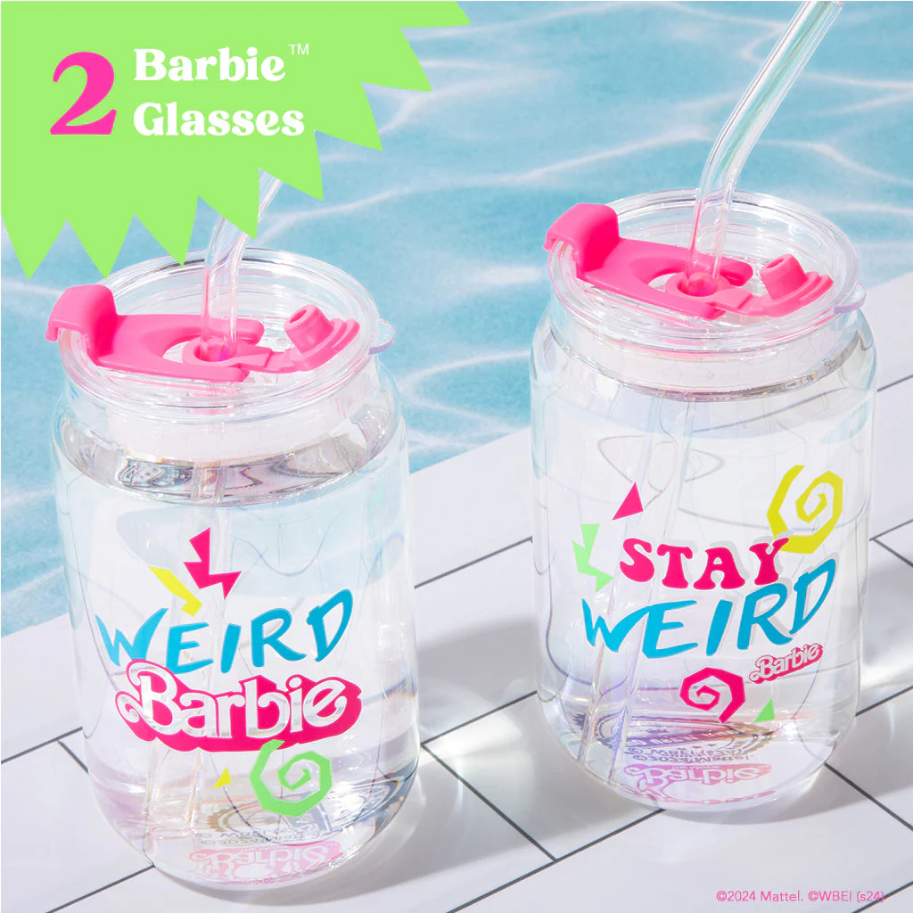 Mattel Creations Barbie™ the Movie X Dragon Glassware® Weird Barbie™ Drinking Glasses