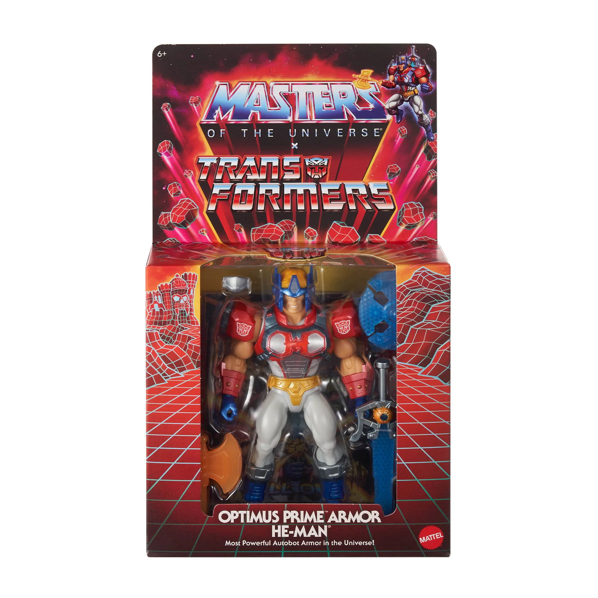 Mattel Creations Masters of the Universe x Transformers Optimus Prime Armor He-Man Action Figure