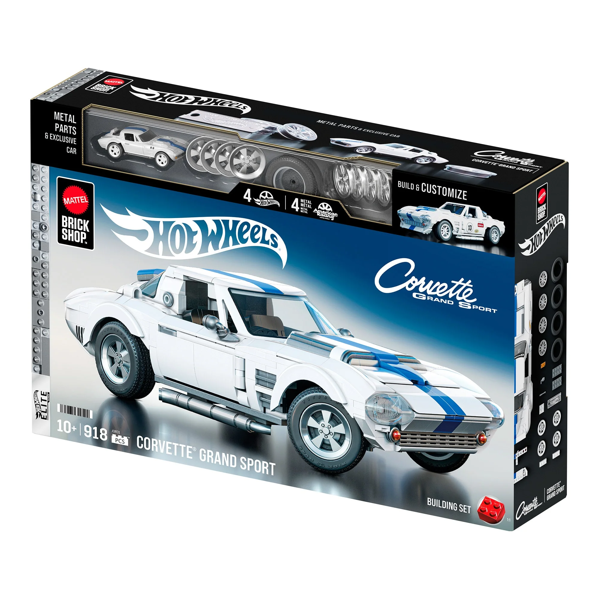 Mattel Creations Mattel Brick Shop Hot Wheels Corvette Grand Sport Building Set