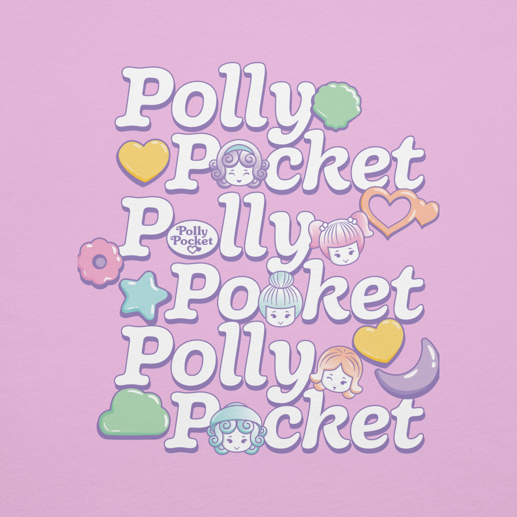 Mattel Creations Polly Pocket Icons Embroidered Pink T-Shirt