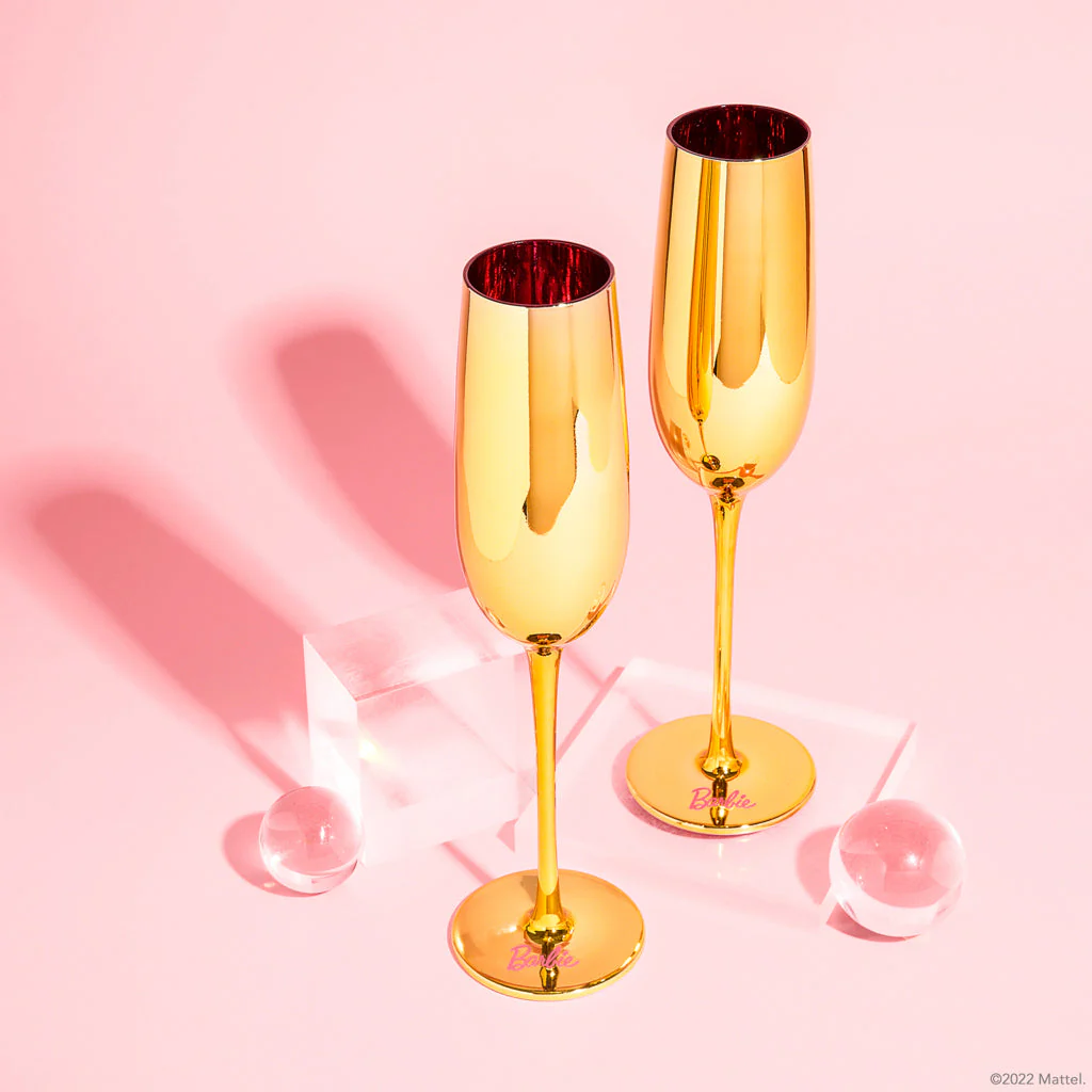 Mattel Creations Barbie™ X Dragon Glassware® Dreamhouse™ Champagne Flutes