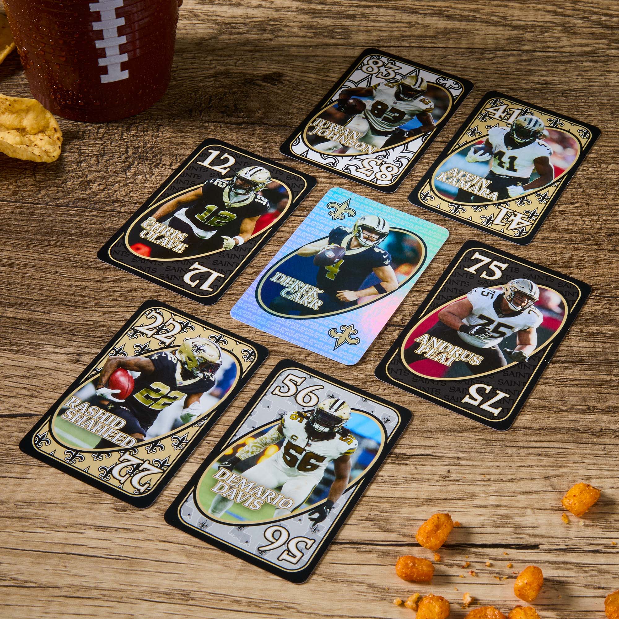 Mattel Creations UNO Fandom NFL New Orleans Saints Game Deck