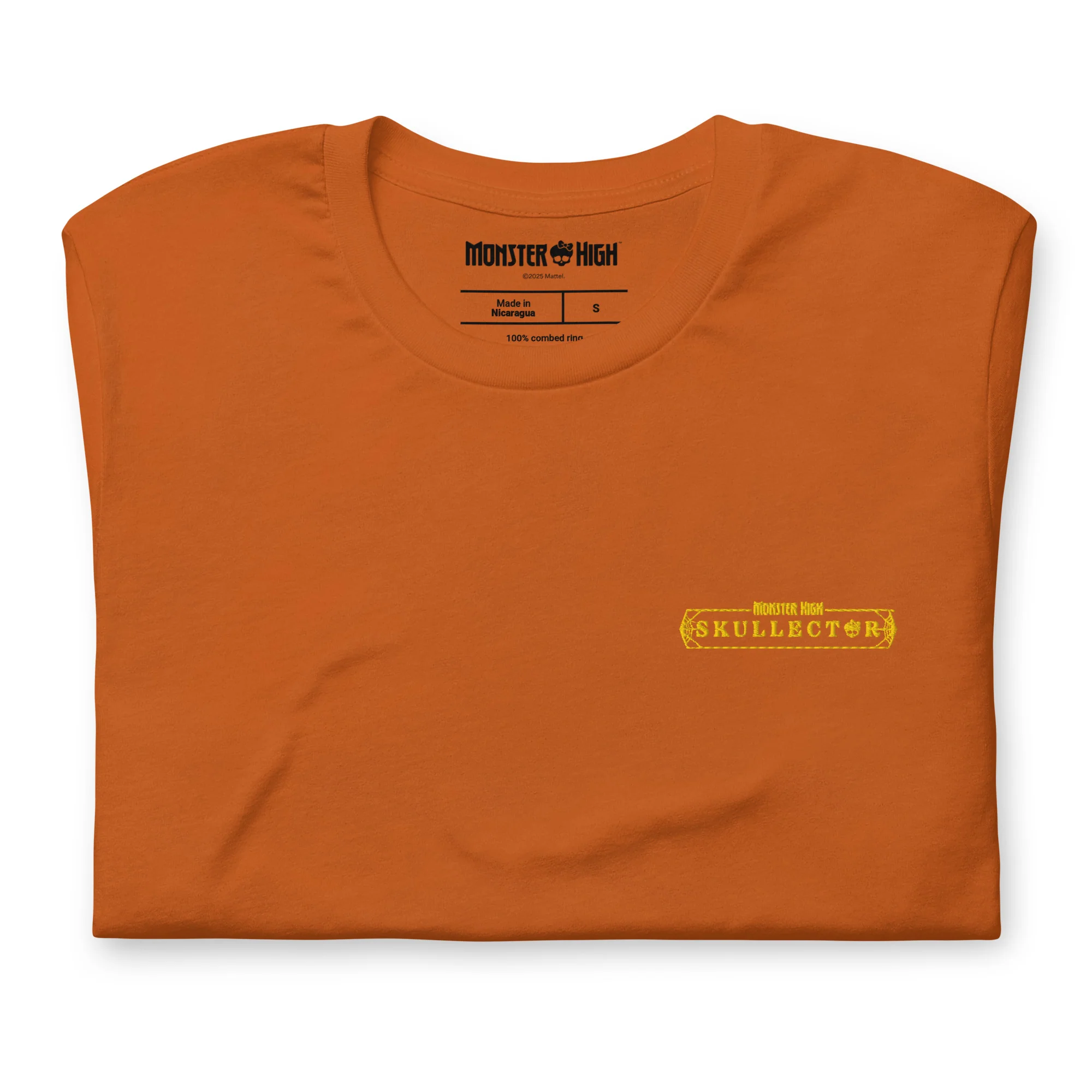 Mattel Creations Monster High Skelita Día de Muertos Embroidered Orange T-Shirt