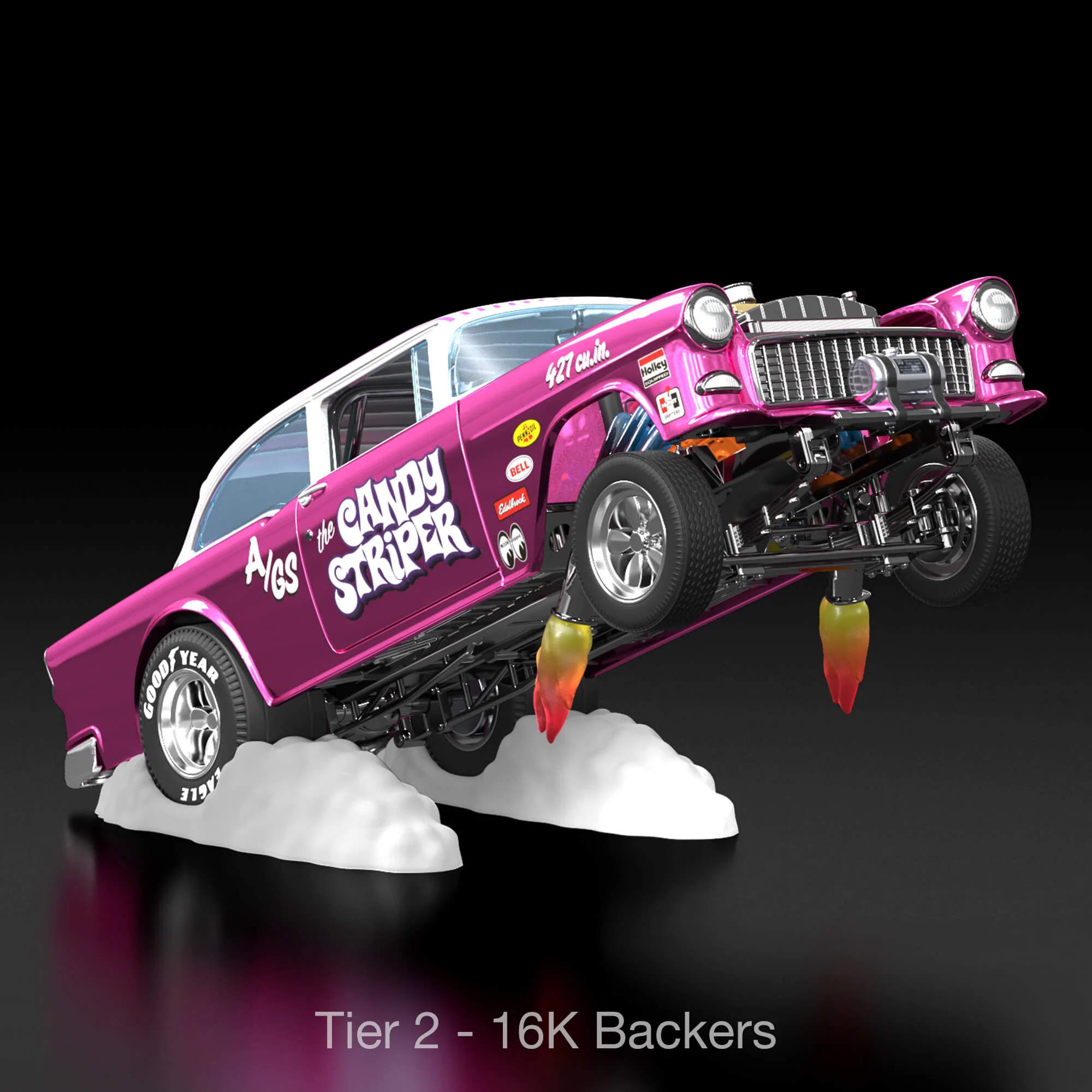 Mattel Creations RLC Exclusive 1:18 Scale '55 Chevy Bel Air Gasser “Candy Striper” - Crowdfund