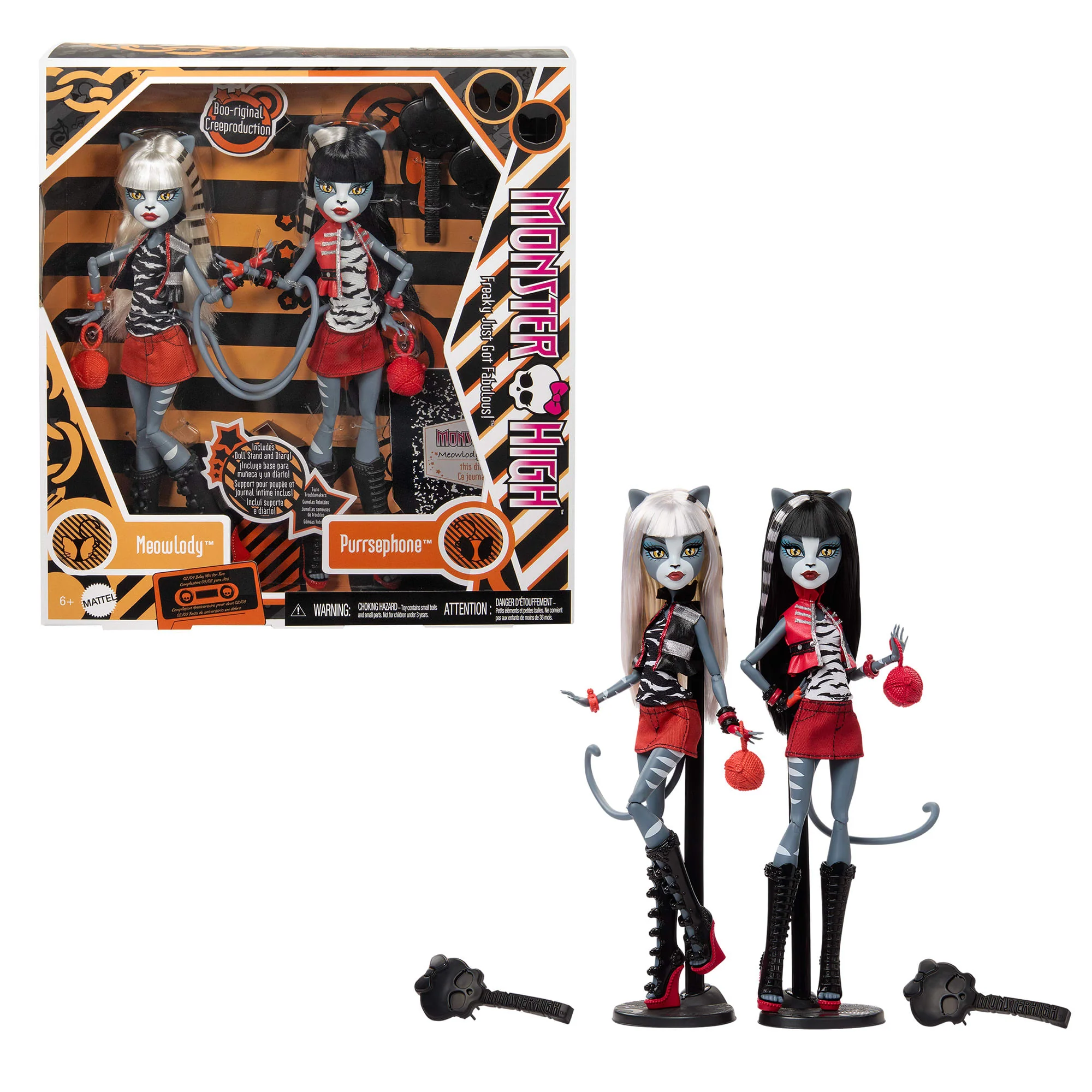 Mattel Creations Monster High Boo-riginal Creeproductions G1 Meolowdy and Purrsephone Dolls 2-Pack
