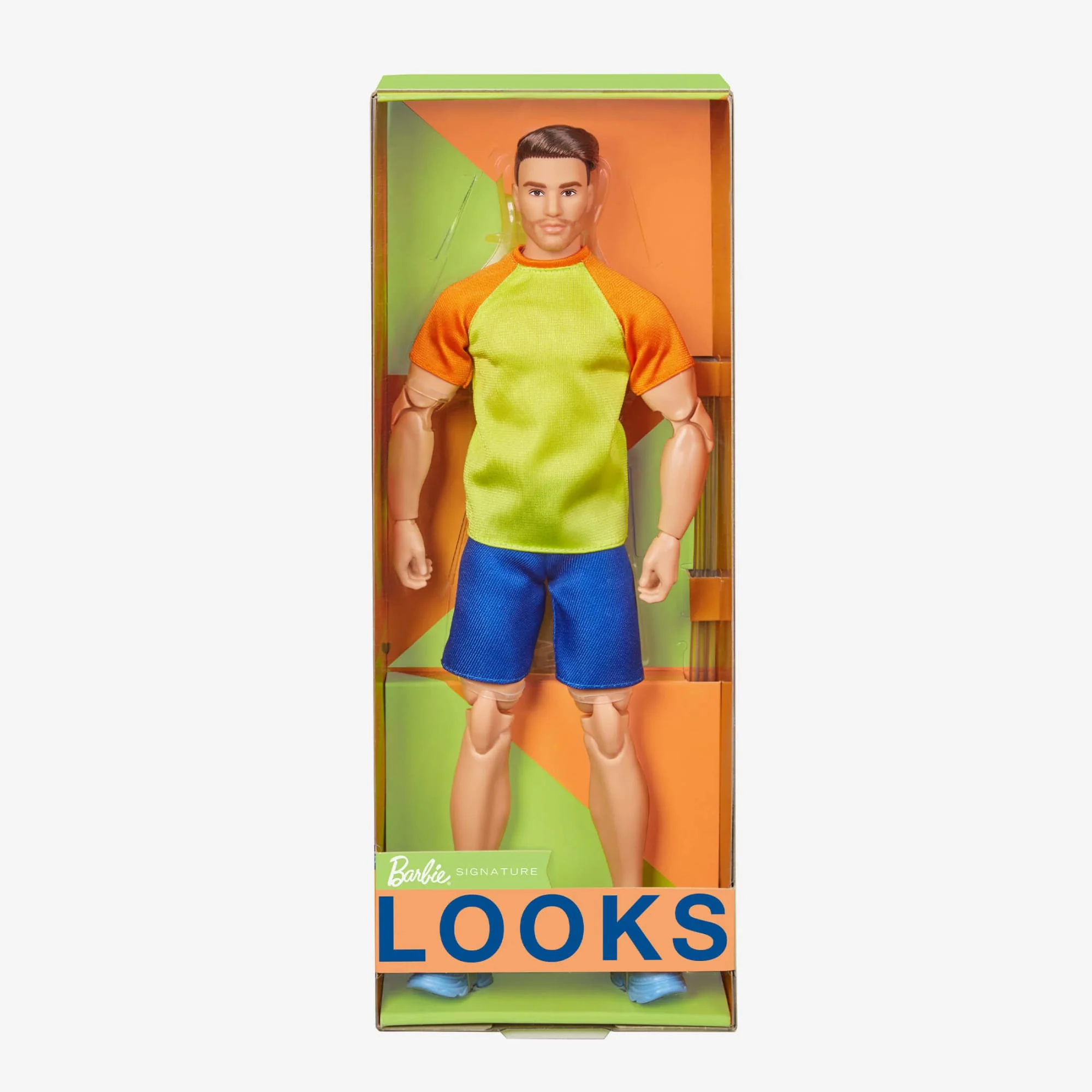 Mattel Creations Barbie Looks Ken Doll (Buff Body, Curly Brunette Hair)