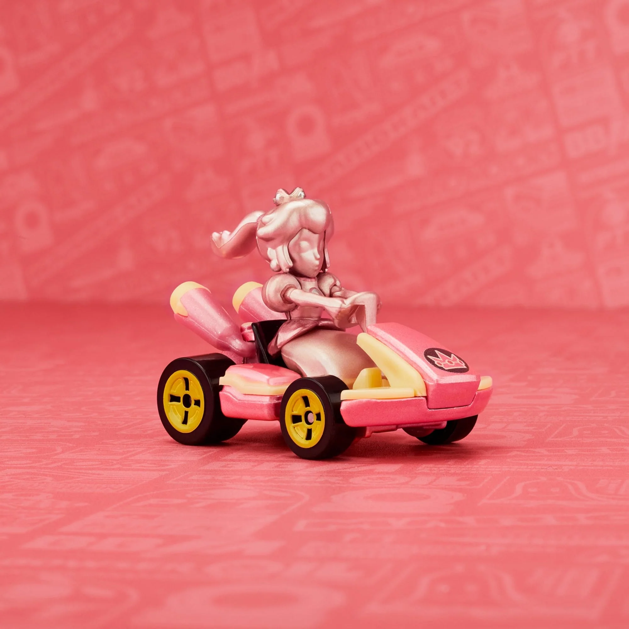 Mattel Creations Hot Wheels Mario Kart Pink Gold Peach Collectible Vehicle