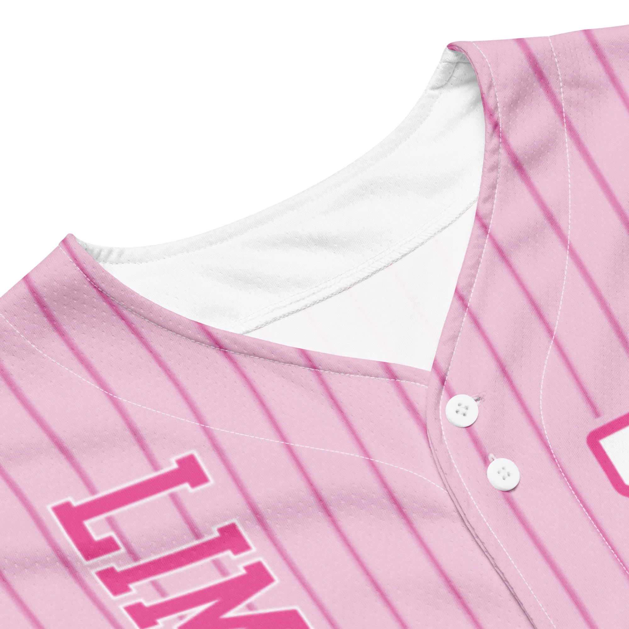 Mattel Creations Barbie Pink Striped Baseball Jersey