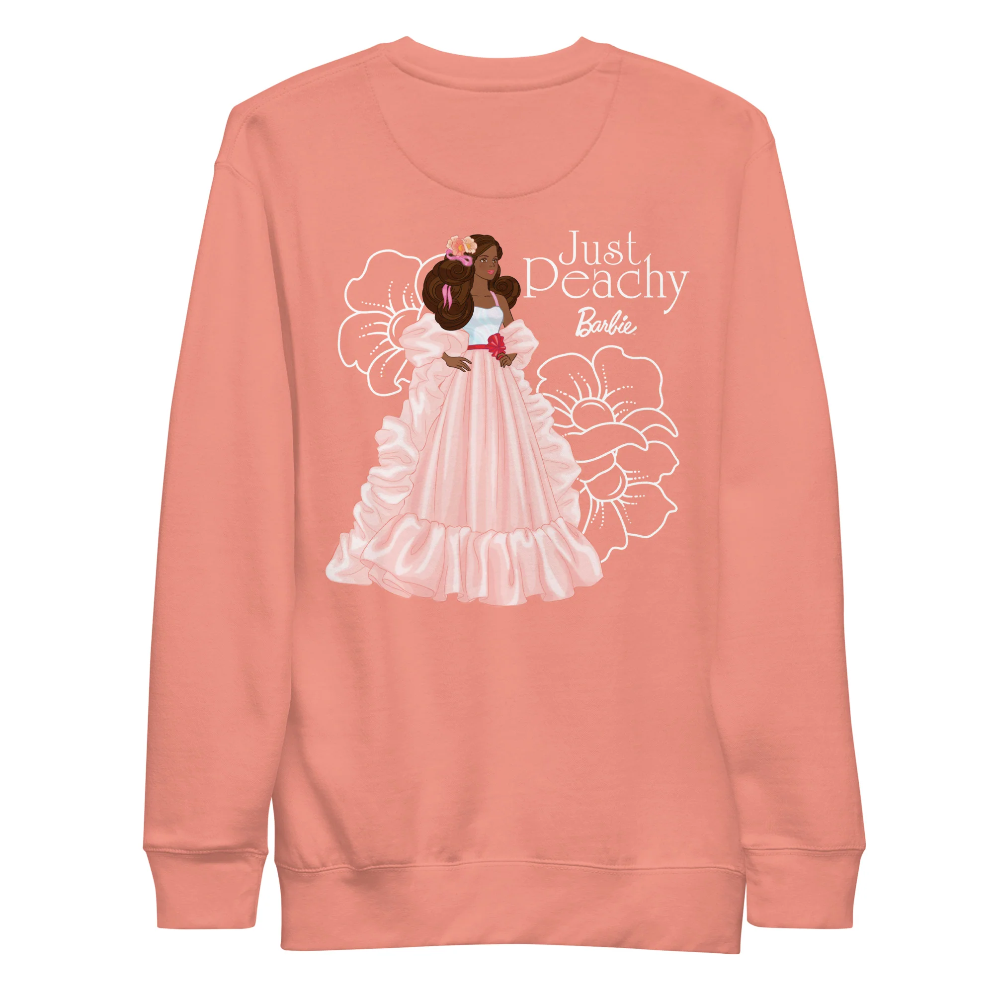 Mattel Creations Barbie Peaches 'n Cream Embroidered Peach Sweatshirt