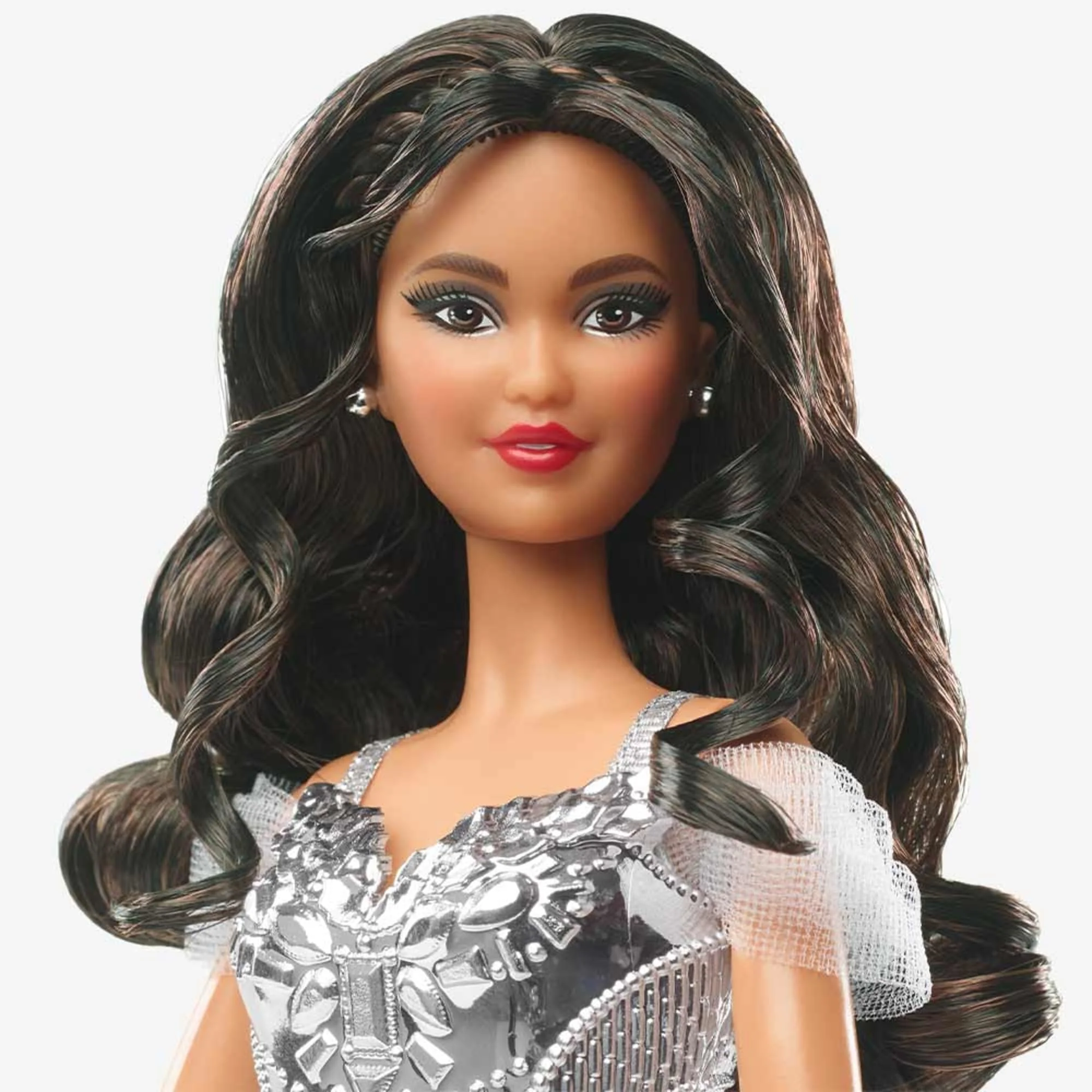 Mattel Creations 2021 Holiday Barbie Doll, Brunette Curly Hair Product