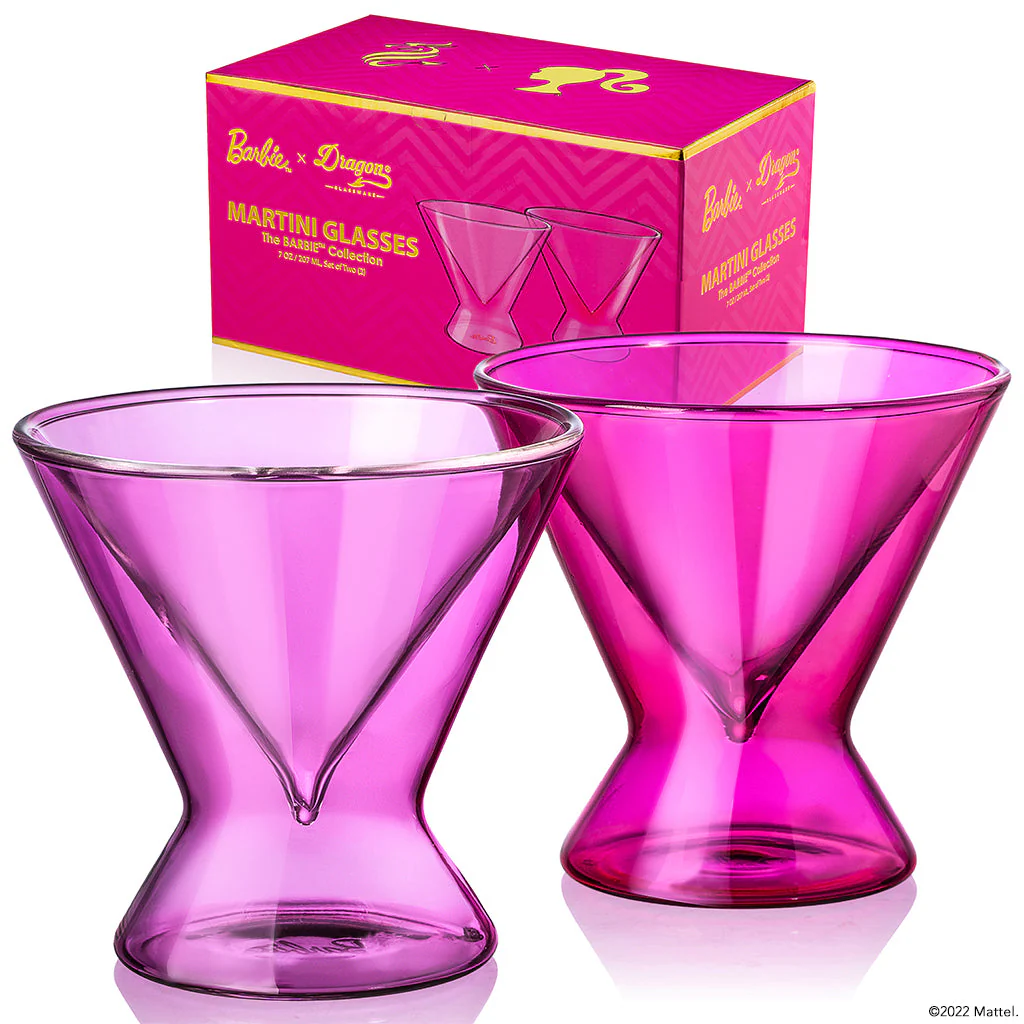 Mattel Creations Barbie™ X Dragon Glassware® Stemless Martini Glasses