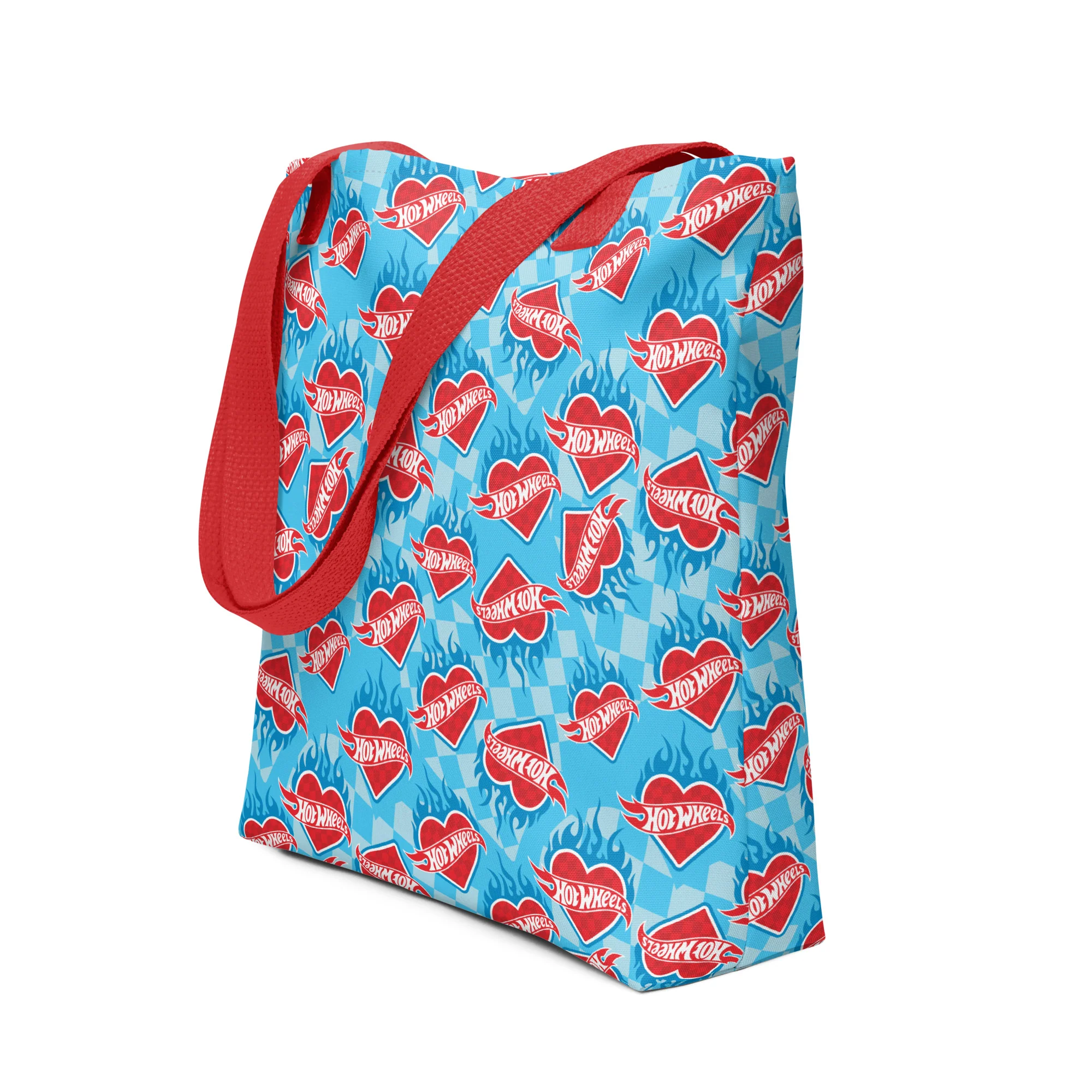 Mattel Creations Hot Wheels Heart with Flame Tote Bag
