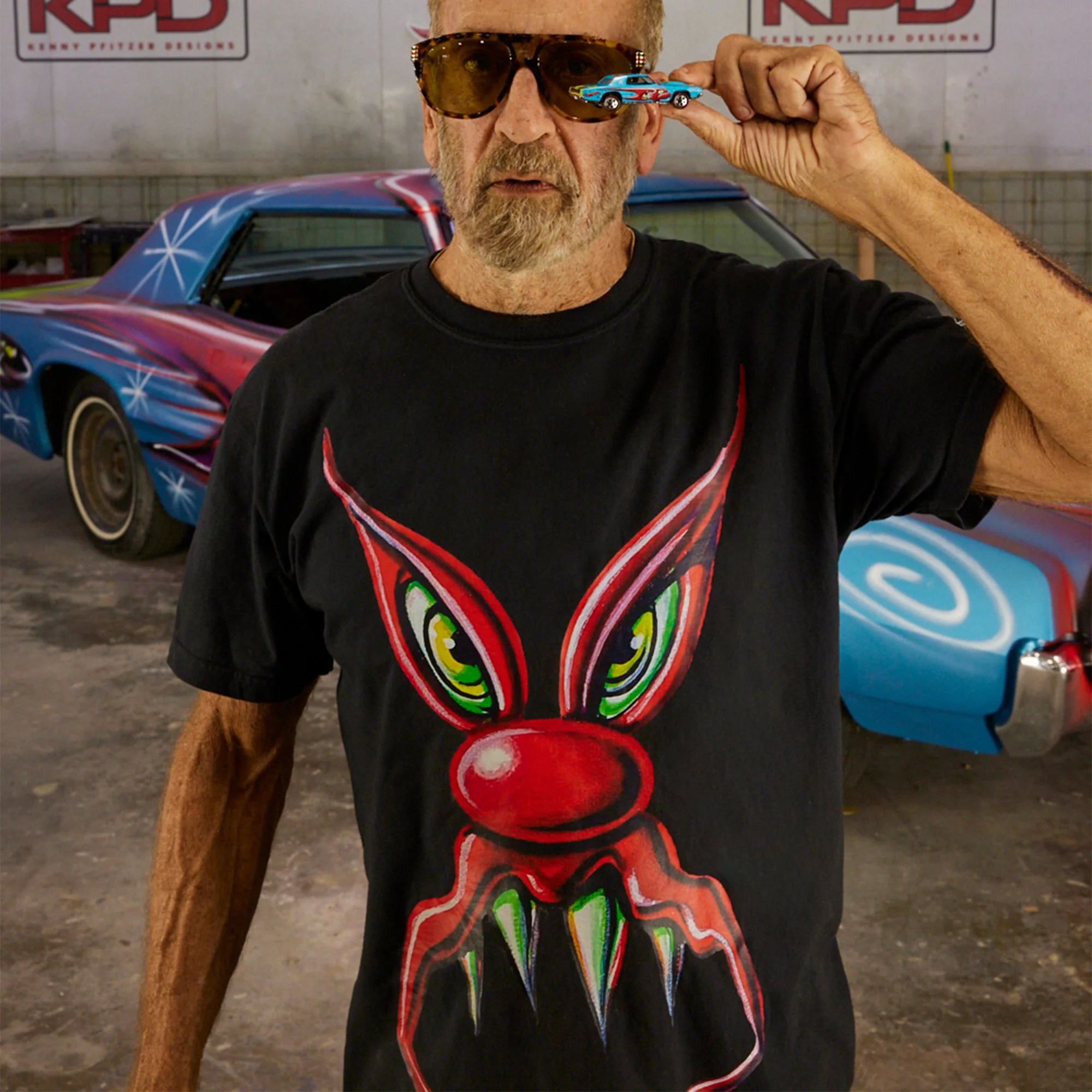 Mattel Creations Hot Wheels x Kenny Scharf Black T-Shirt